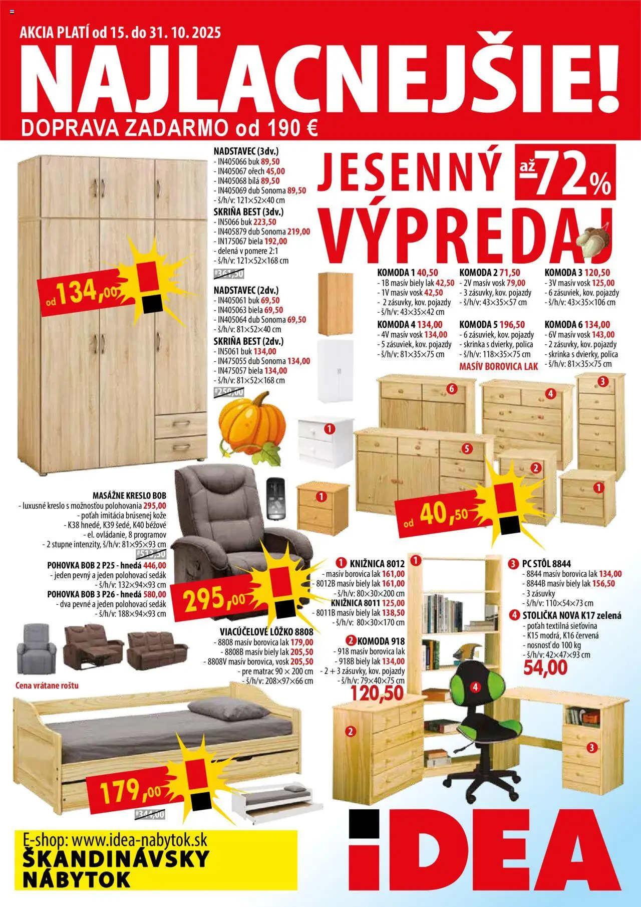 Nové IDEA nábytok akcie – leták je platný od 15.10.2025 | Strana: 1