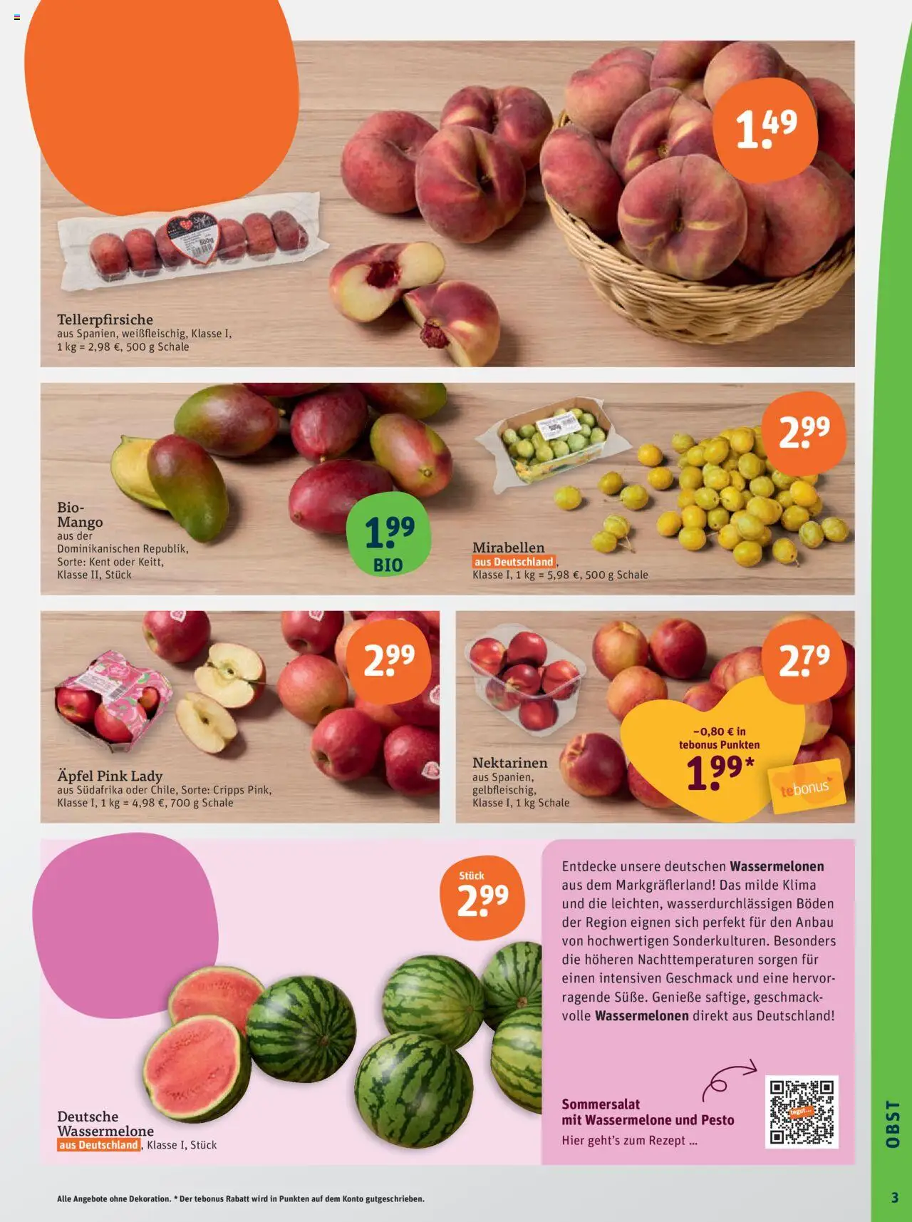 Tegut Prospekt - gültig ab dem 11.08.2025 | Seite: 5 | Produkte: Nektarinen, Äpfel, Obst, Mango