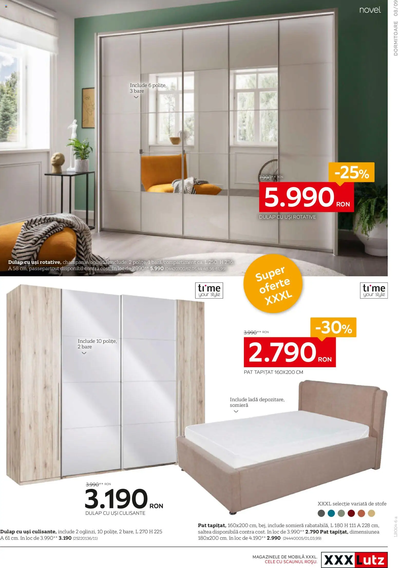 Noul catalog XXXLutz – valabil de la 06.04.2026 | Pagină: 9 | Produse: Delgeç, Pat, Saltea