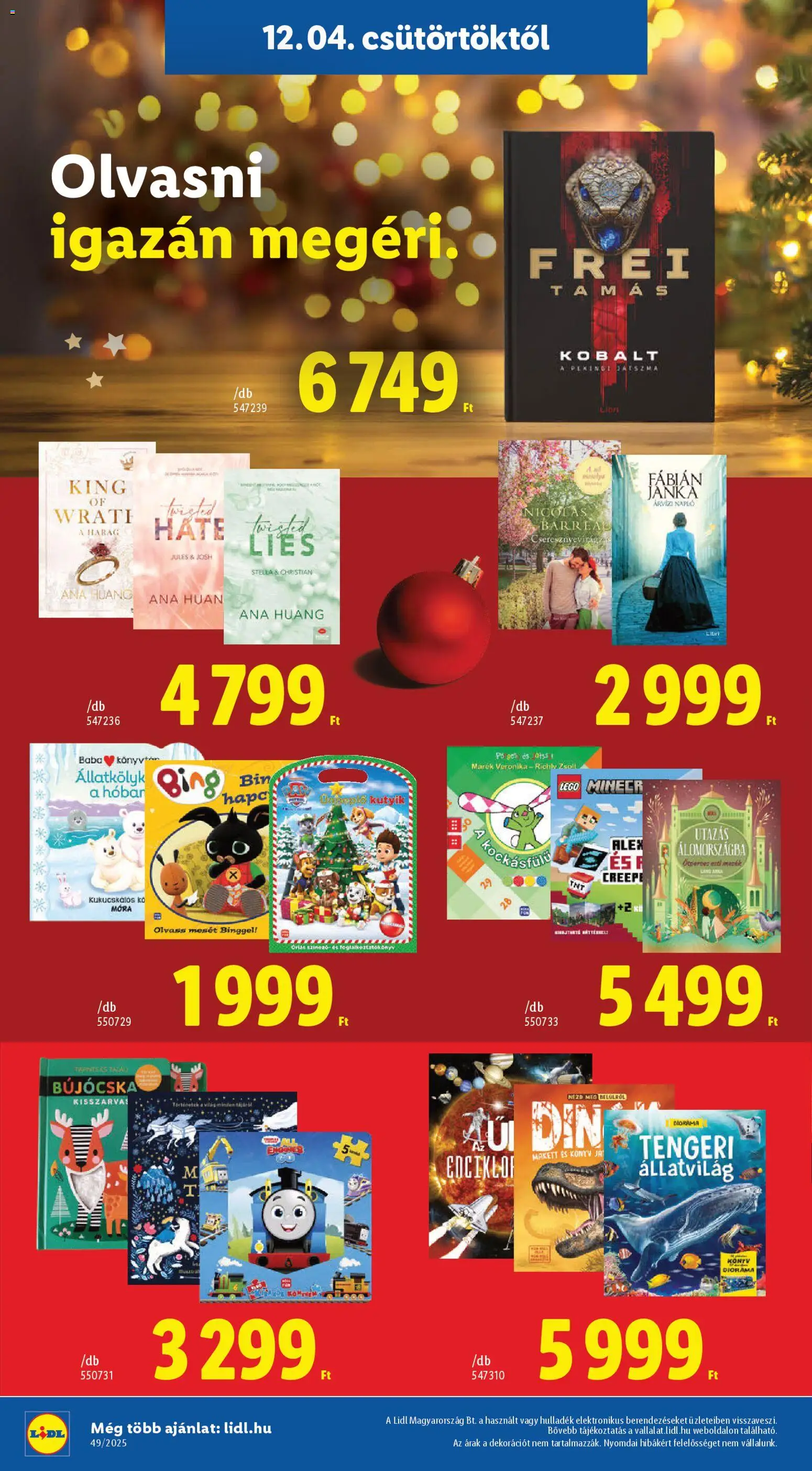 Lidl akciós ujság - amely érvényes a következő dátumtól: 04.12.2025 | Oldal: 10 | Termékek: Könyvek