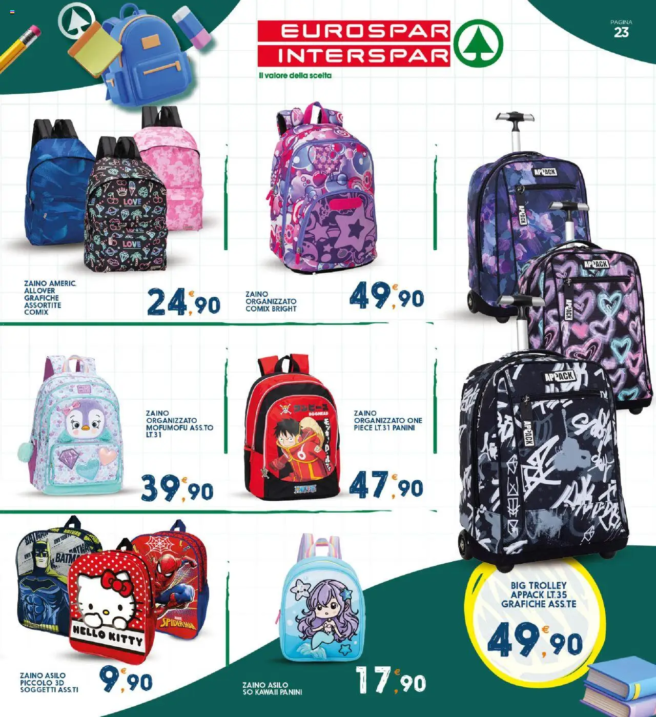 Volantino Interspar del 28.08.2025 | Pagina: 24 | Prodotti: Zaino, Trolley