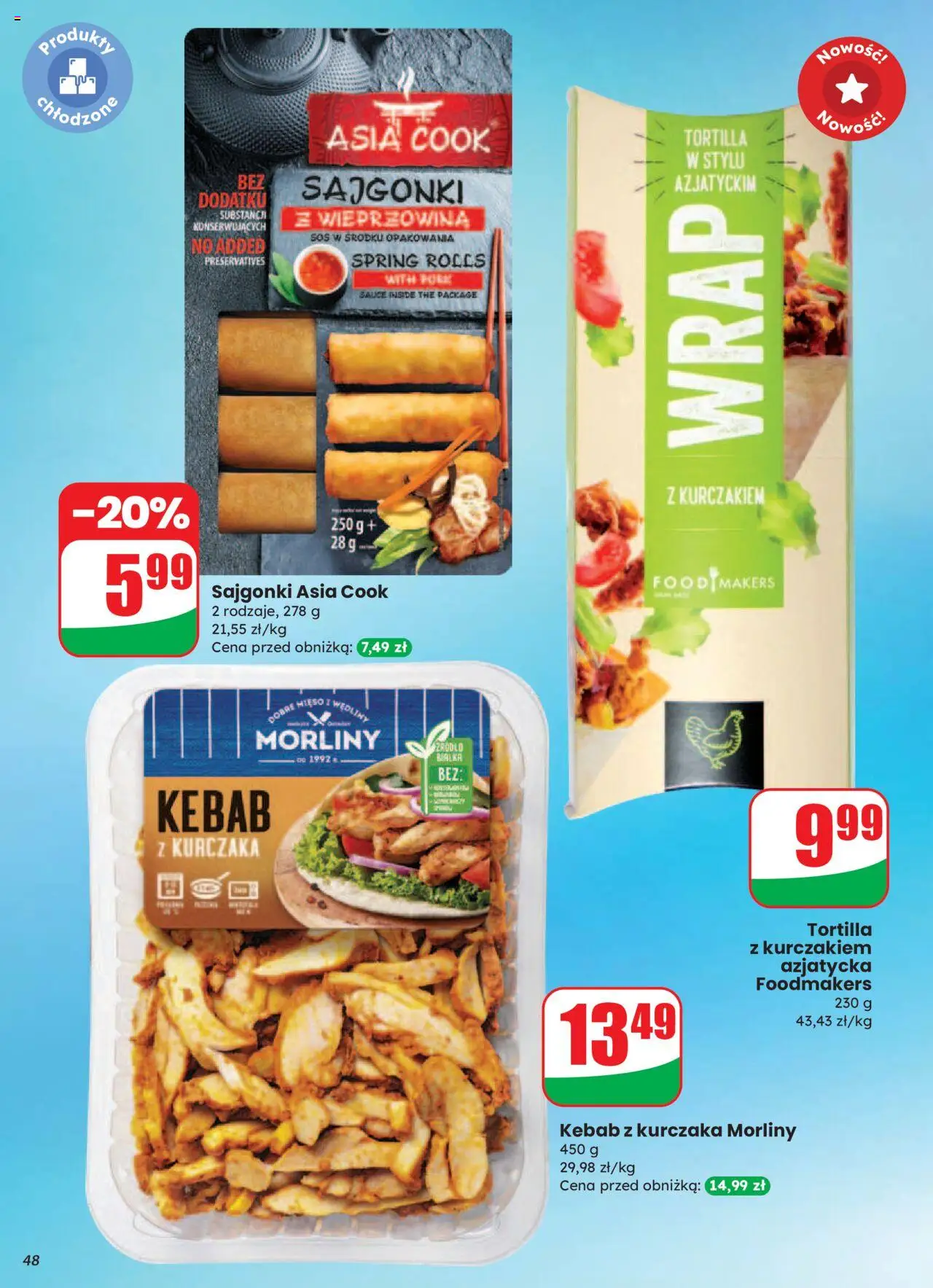 Dino Gazetka od 20.08.2025 | Strona: 48 | Produkty: Kebab, Sajgonki, Tortilla, Wieprzowina