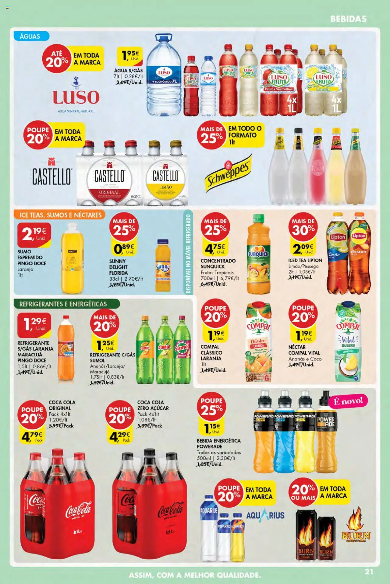 Pingo Doce Poupe Esta Semana Açores │ válido de 07.08.2025 | Página: 21 | Produtos: Agua, Refrigerante, Água mineral, Soda