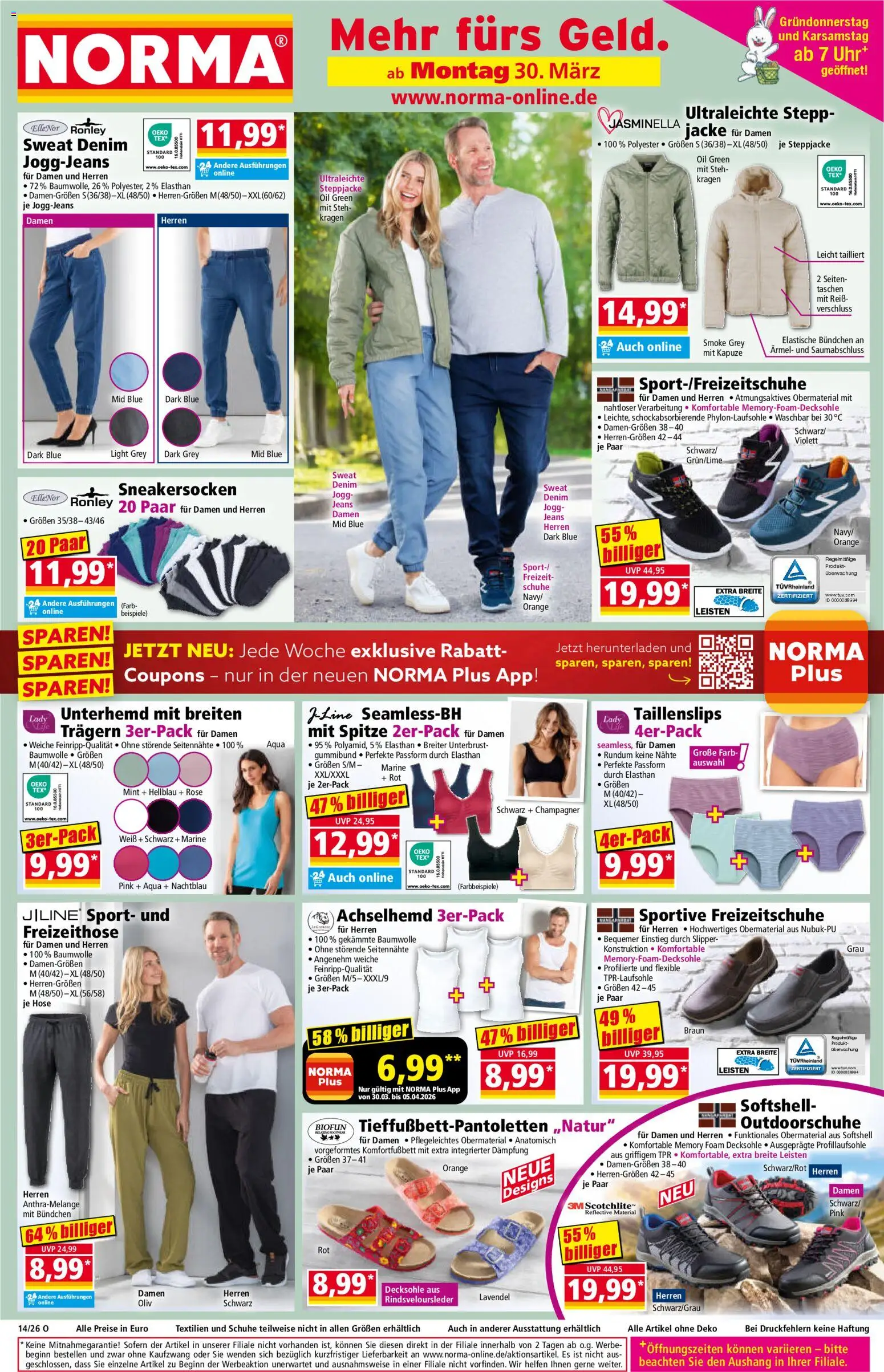 Norma Prospekt 	 – gültig ab 30.03.2026 | Seite: 1 | Produkte: Unterhemd, Jacke, Hose, Uhr
