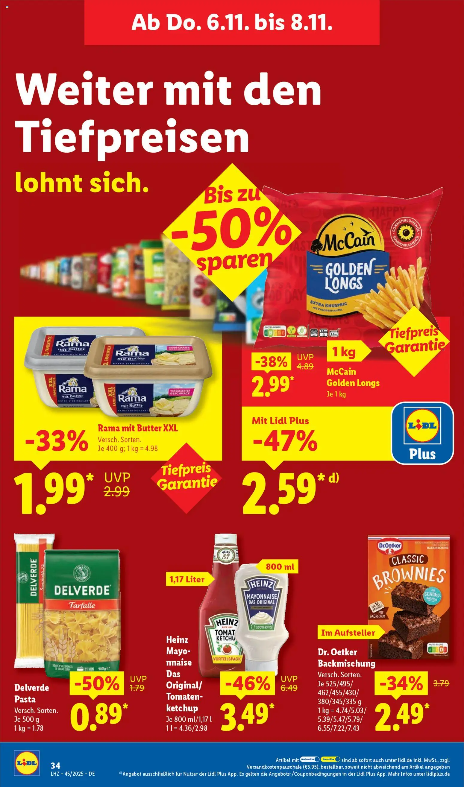 Lidl Prospekt Heppenheim – gültig ab 03.11.2025 | Seite: 58 | Produkte: Rama, Butter, McCain, Pasta