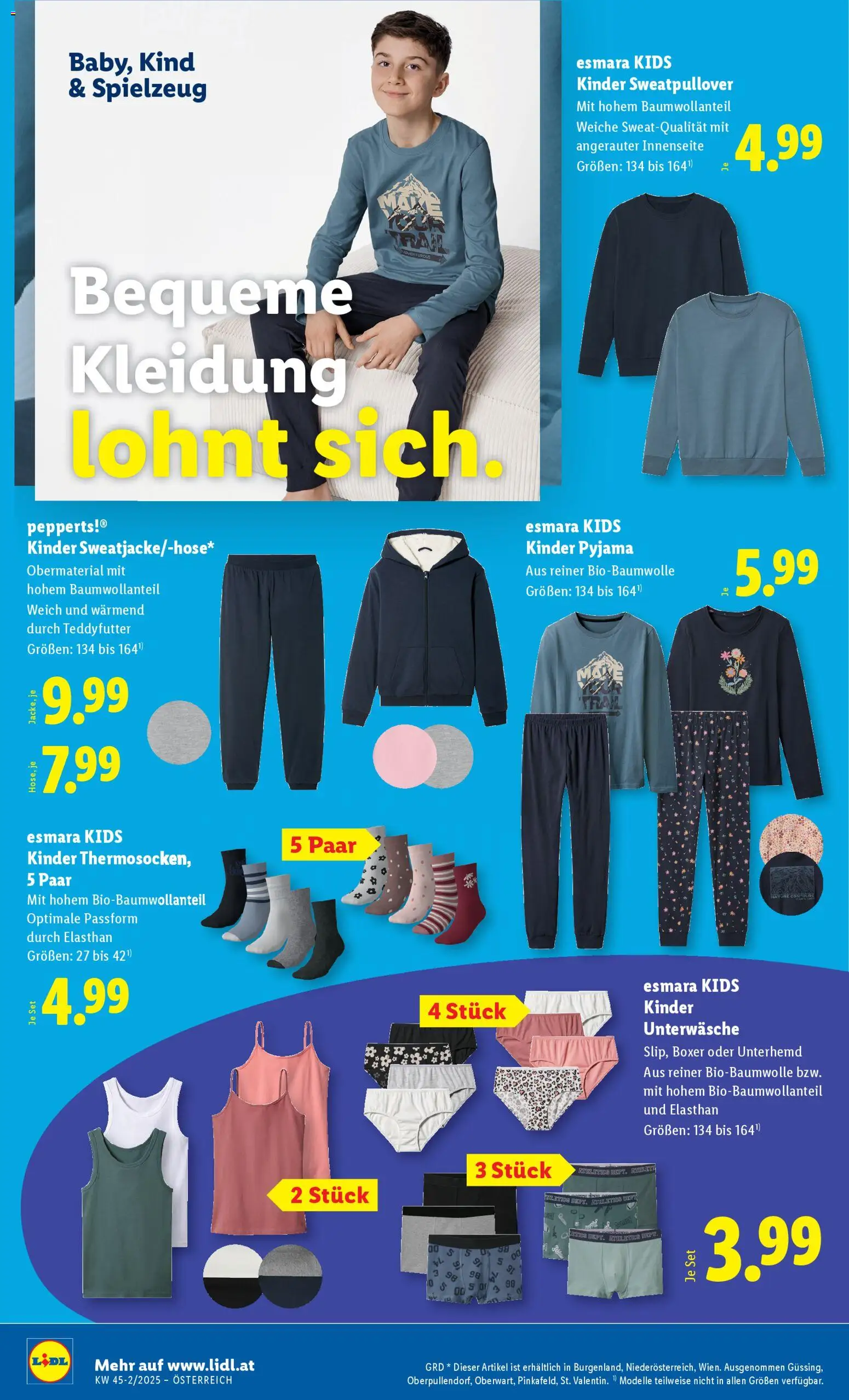 Lidl Flugblatt - Eisenstadt, Ebenfurth, Mattersburg gültig ab 06.11.2025 | Seite: 26 | Produkte: Unterwäsche, Pyjama, Boxer