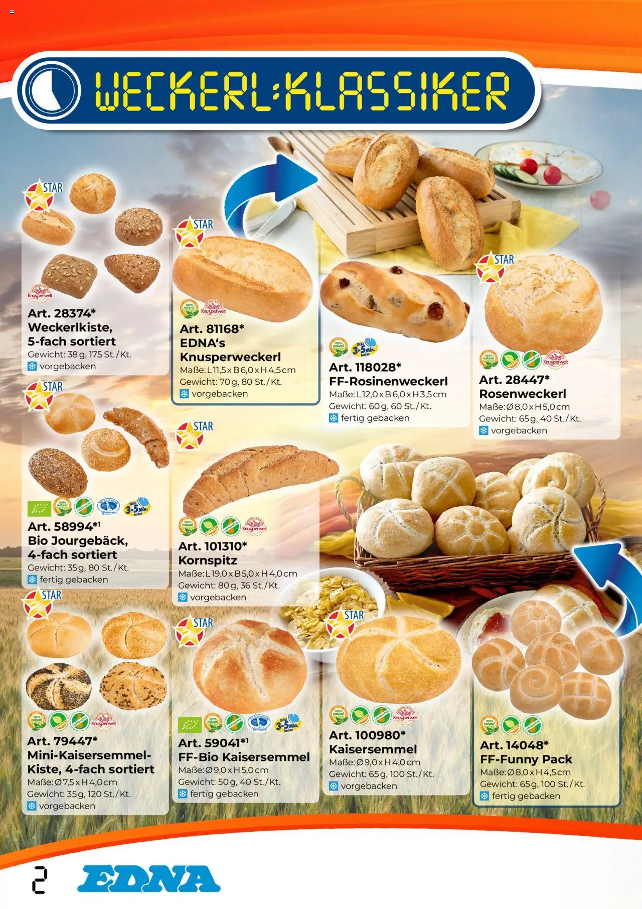 Metro angebote EDNA Frühstück gültig ab 09.08.2025 | Seite: 2 | Produkte: Gewicht