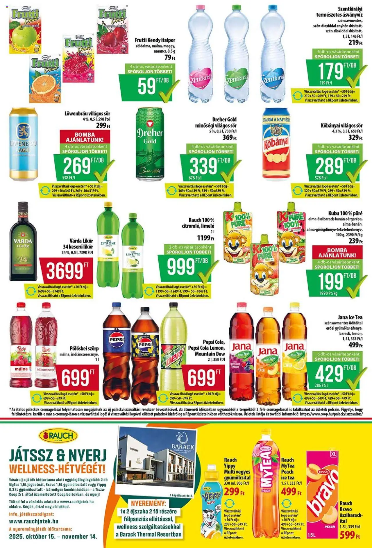 COOP akciós ujság - amely érvényes a következő dátumtól: 16.10.2025 | Oldal: 11 | Termékek: Szörp, Pepsi, Cola, Tea