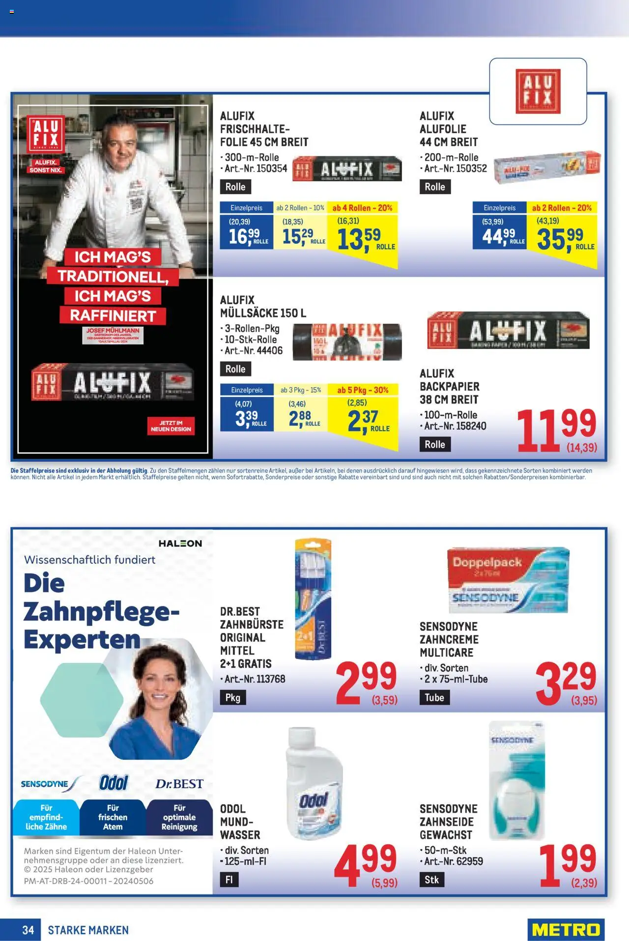 Metro - METRO AT - Starke Marken gültig ab 16.10.2025 | Seite: 34 | Produkte: Wasser, Zahnbürste