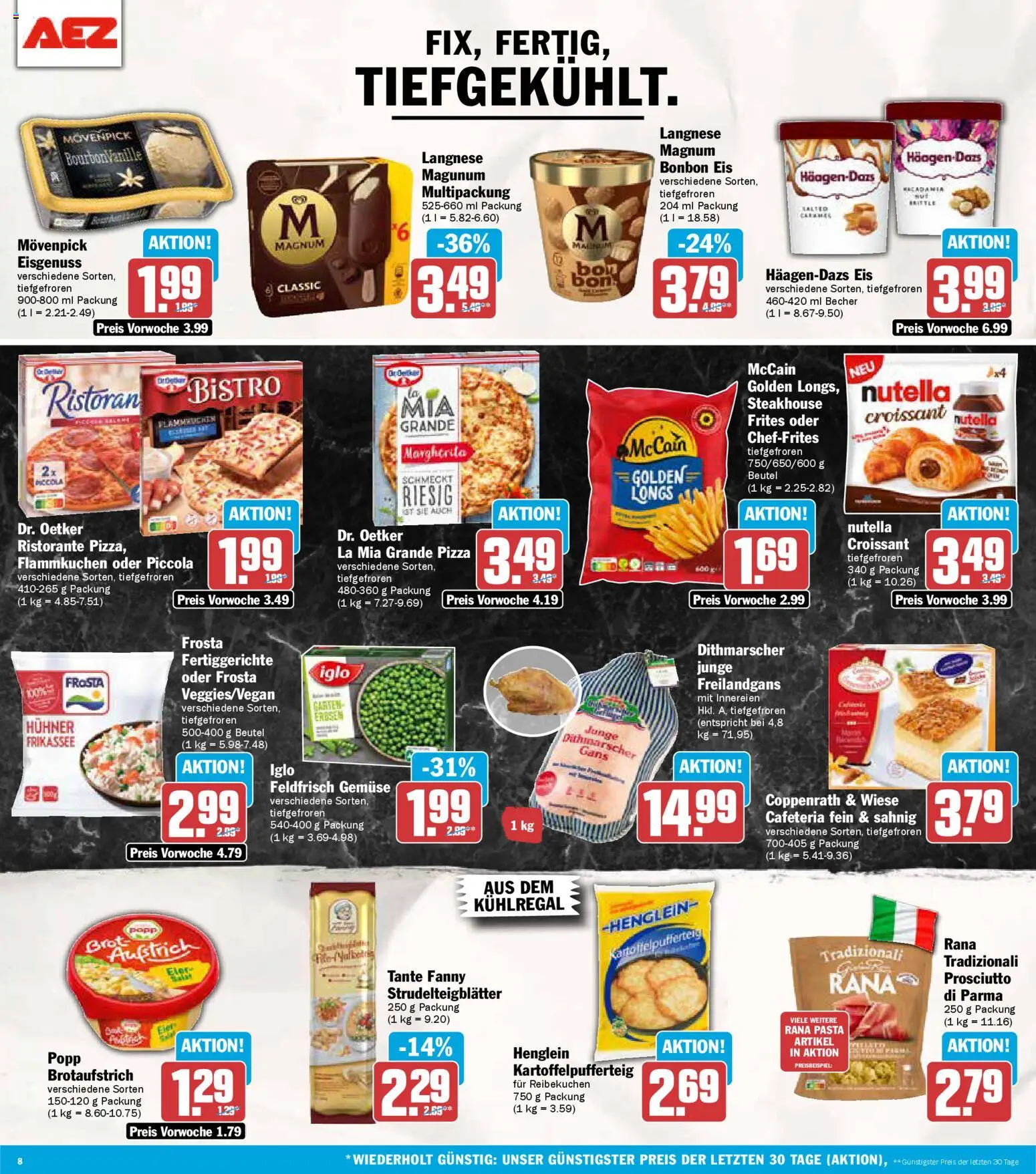 AEZ Prospekt 	 – gültig ab 10.11.2025 | Seite: 8 | Produkte: McCain, Fertiggerichte, Eis, Erbsen
