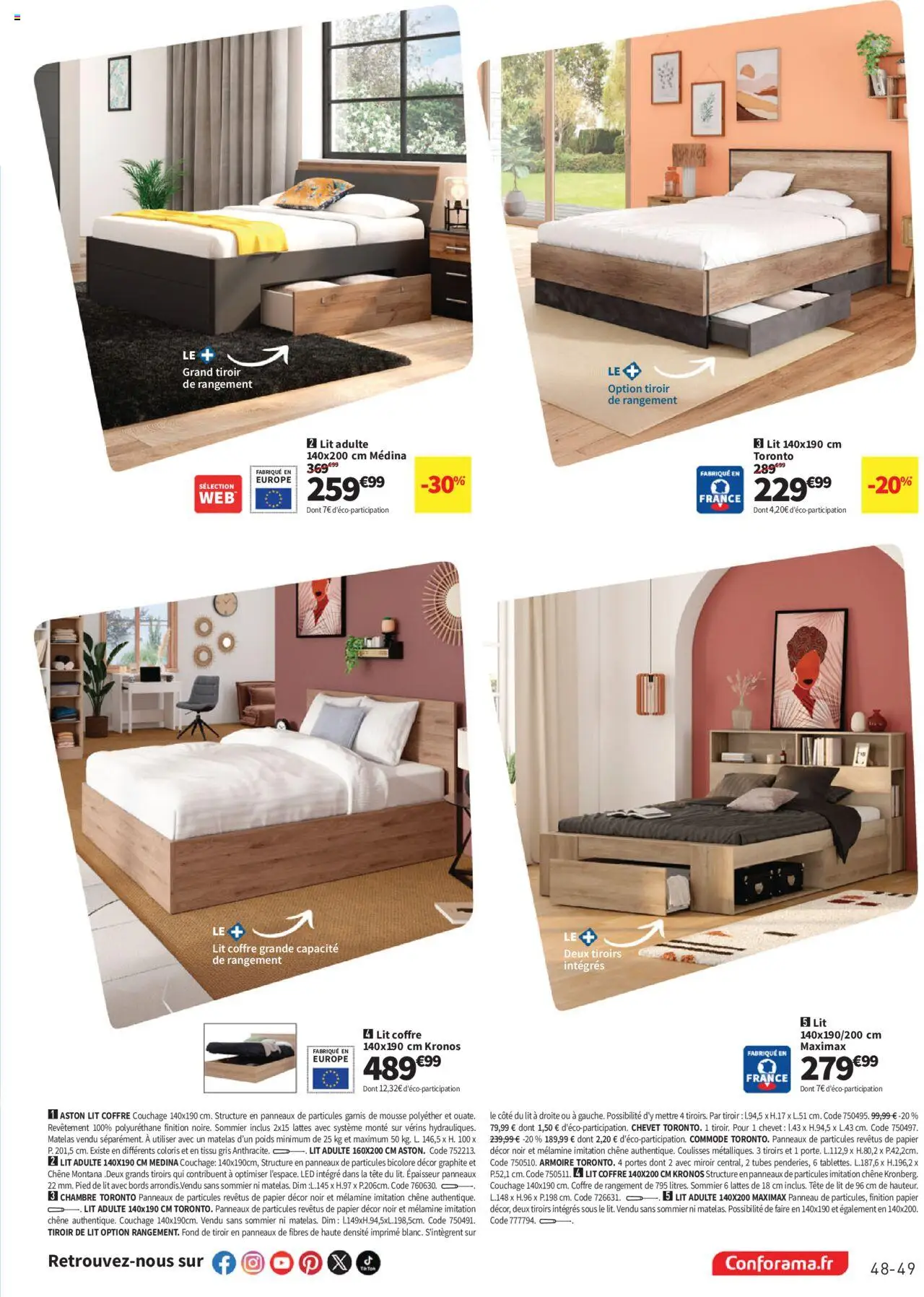  | Page: 49 | Produits: Mousse, Matelas, Armoire, Tiroirs