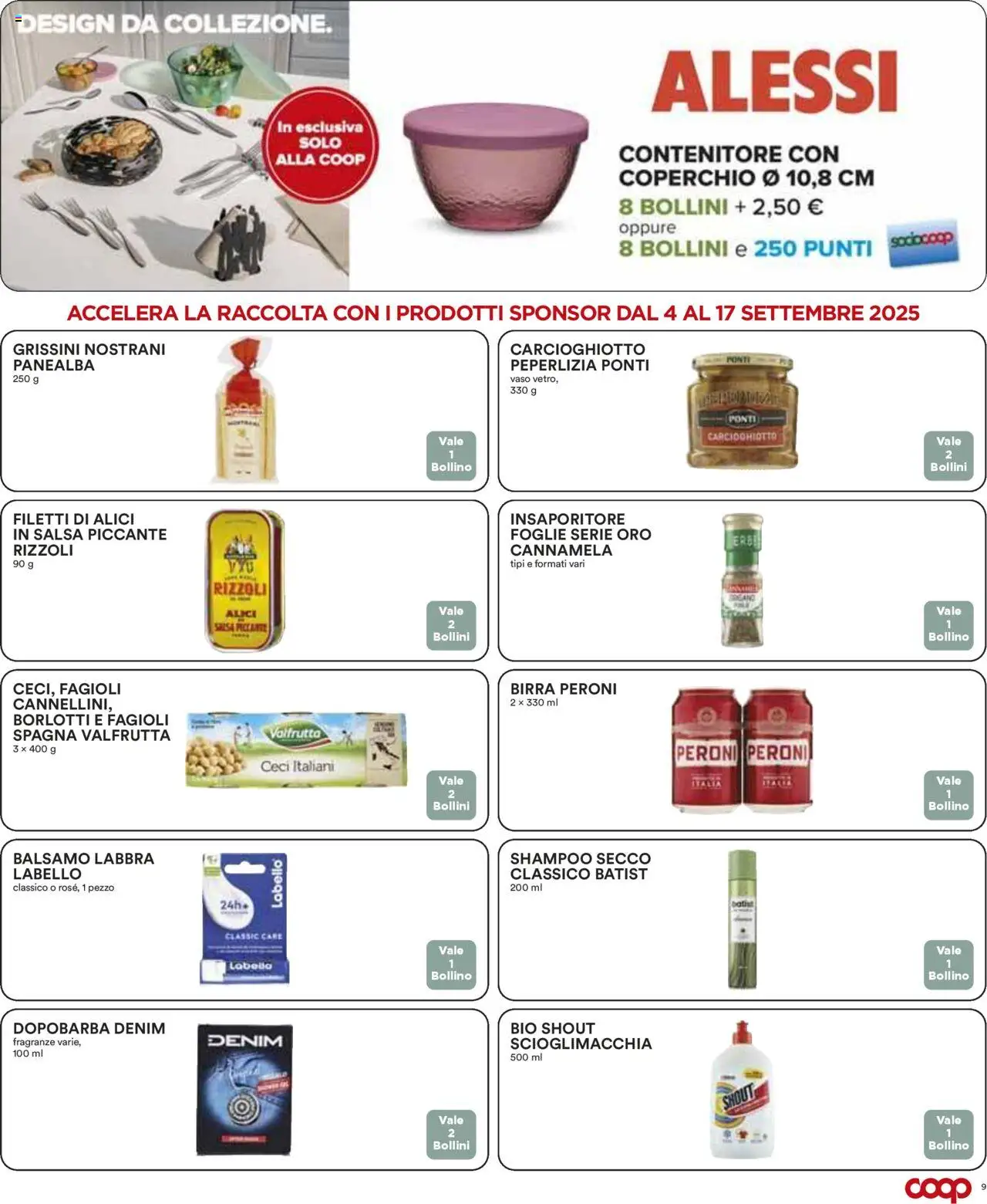 Volantino COOP del 04.09.2025 | Pagina: 9 | Prodotti: Balsamo, Fagioli, Salsa, Alici