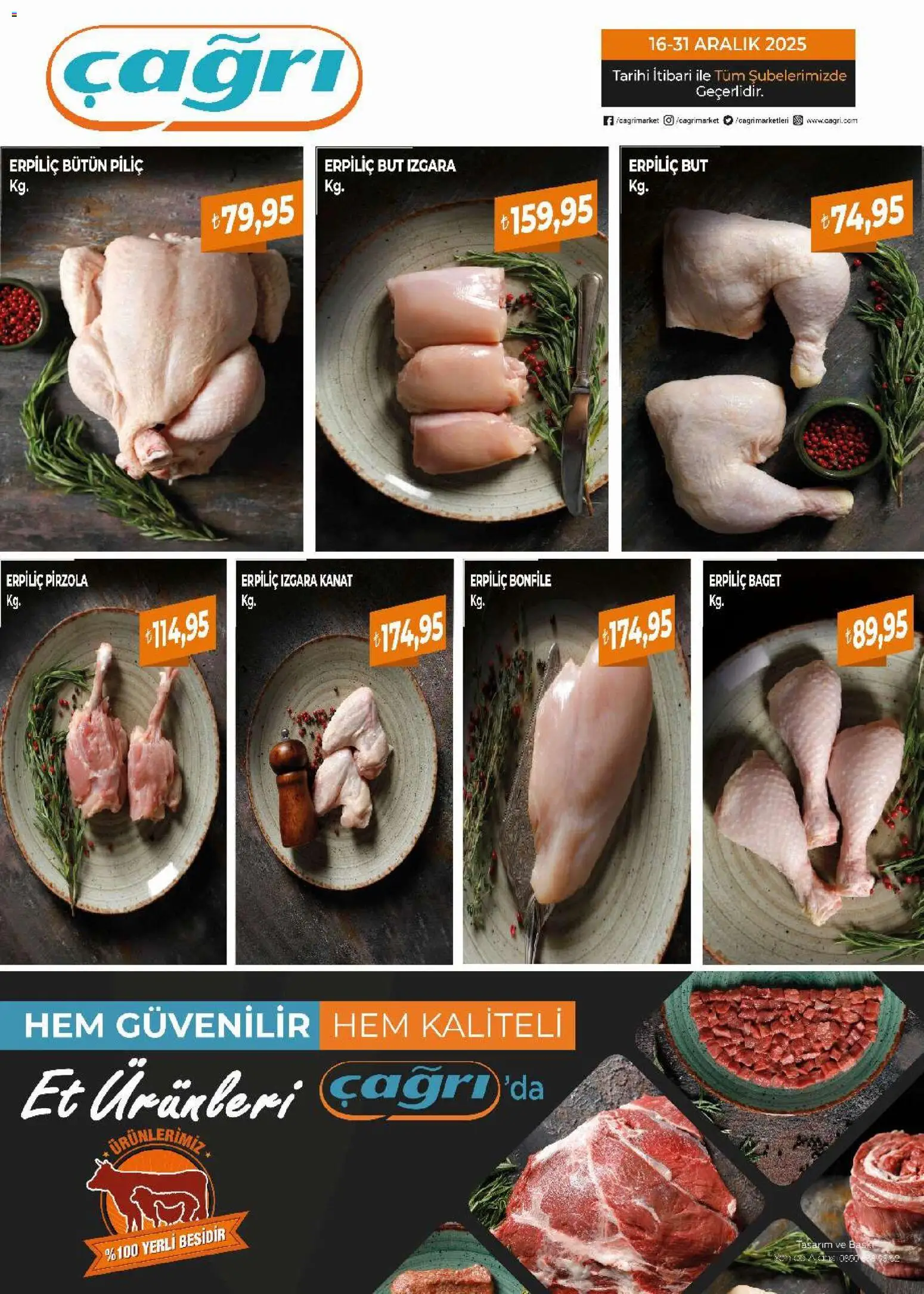 Çağrı Market - Piliç - 16.12.2025 tarihinden itibaren geçerlidir | Sayfa: 1 | Ürünler: Piliç, Pirzola, Izgara