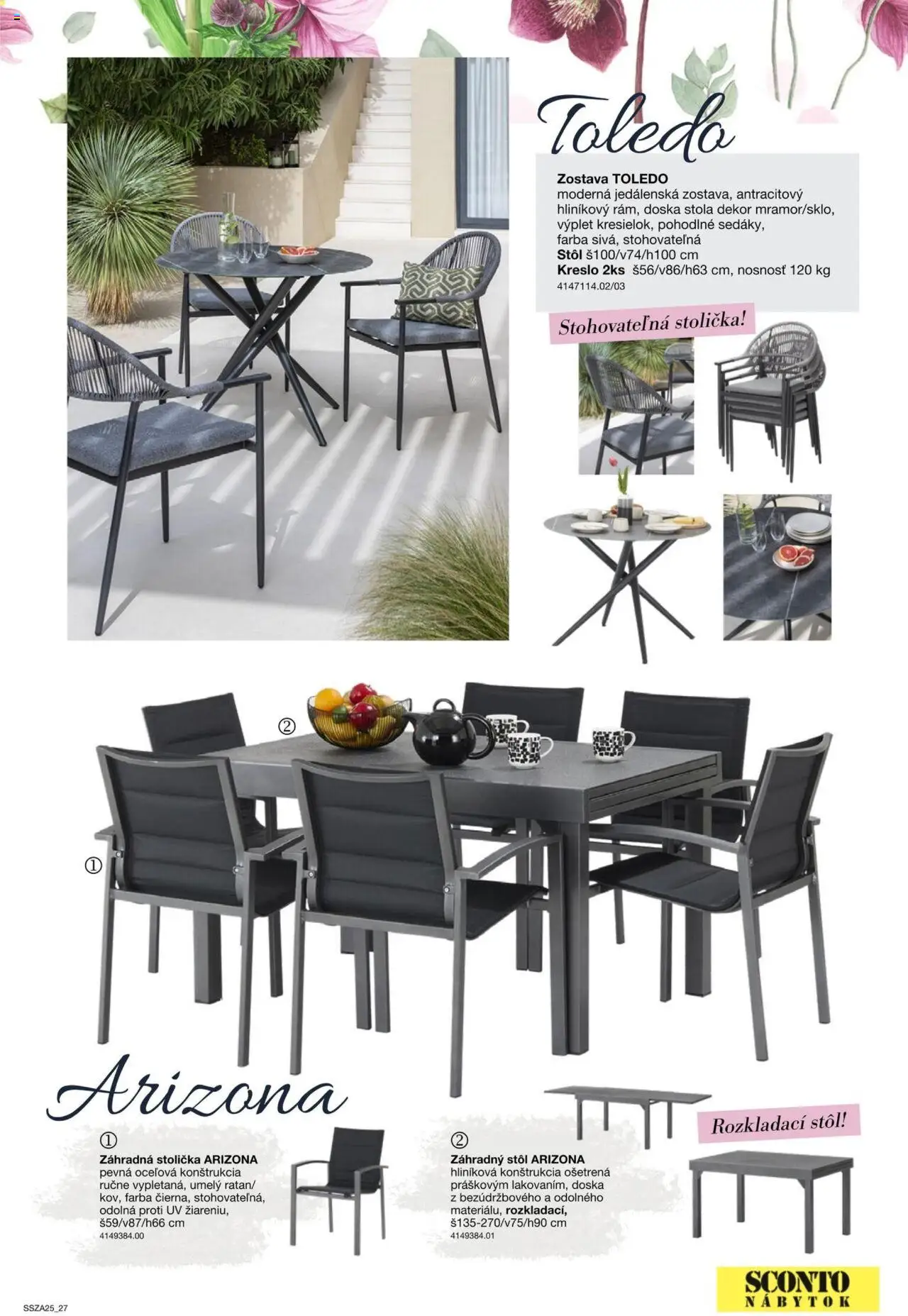 Nové Sconto nábytok akcie – leták je platný od 21.02.2025 | Strana: 27 | Produkty: Nábytok, Stôl, Záhradný stôl
