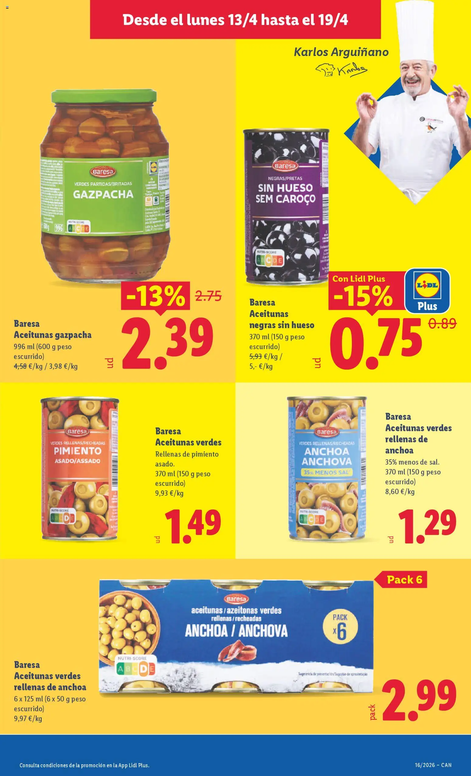 Lidl Canarias │ válido desde el 13.04.2026 | Página: 11 | Productos: Κάδος απορρυμάτων, Peso, Anchoa
