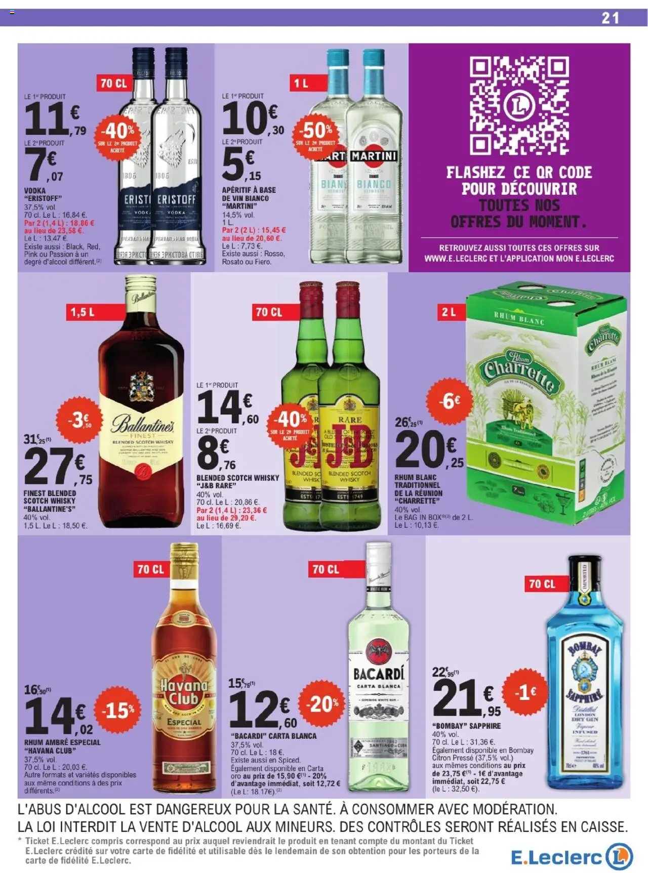  | Page: 21 | Produits: Citron, Rhum blanc traditionnel, Martini, Vin