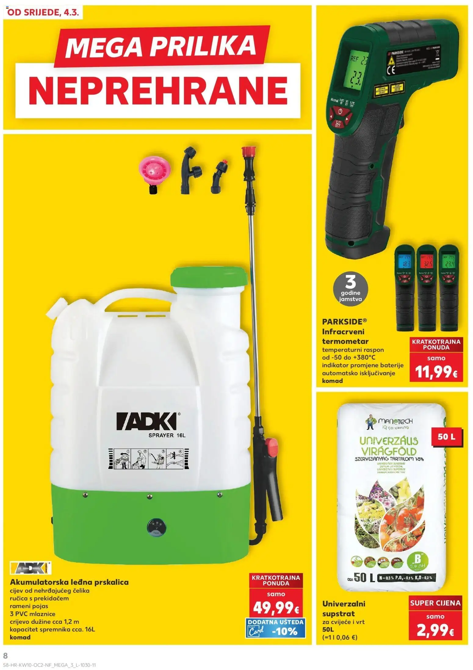 Kaufland katalog | vrijedi od 04.03.2026 | Stranica: 8 | Proizvodi: Termometar, Cvijeće, Baterije, Pojas