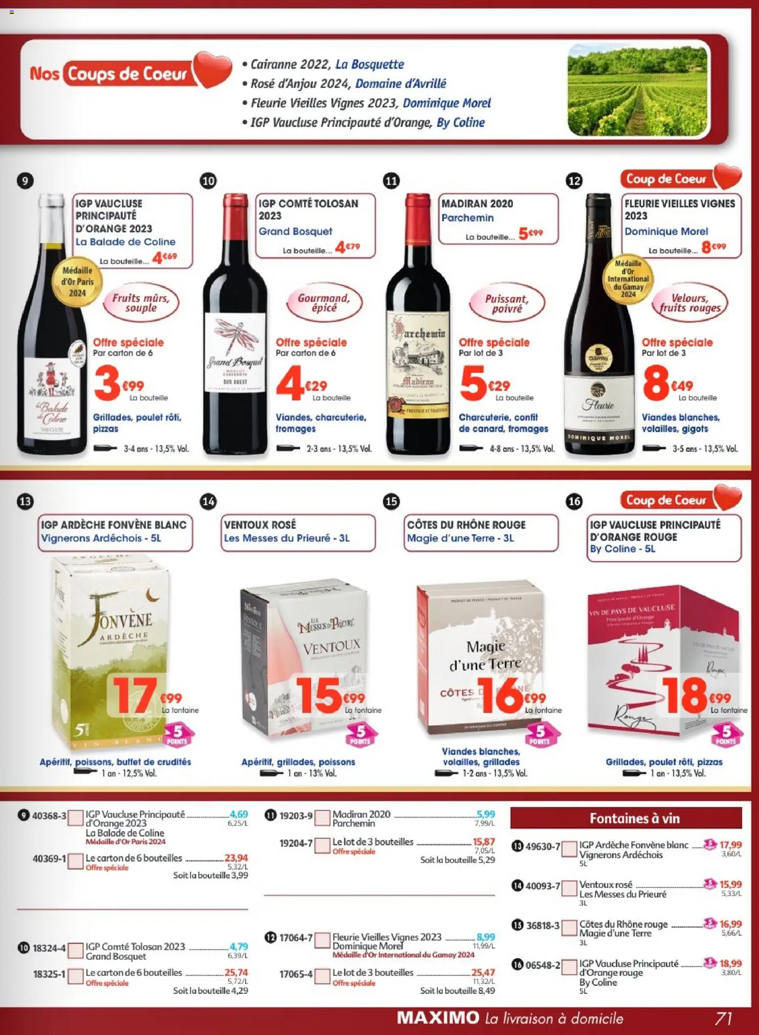 {H1} | Page: 71 | Produits: Poivre, Buffet, Vin