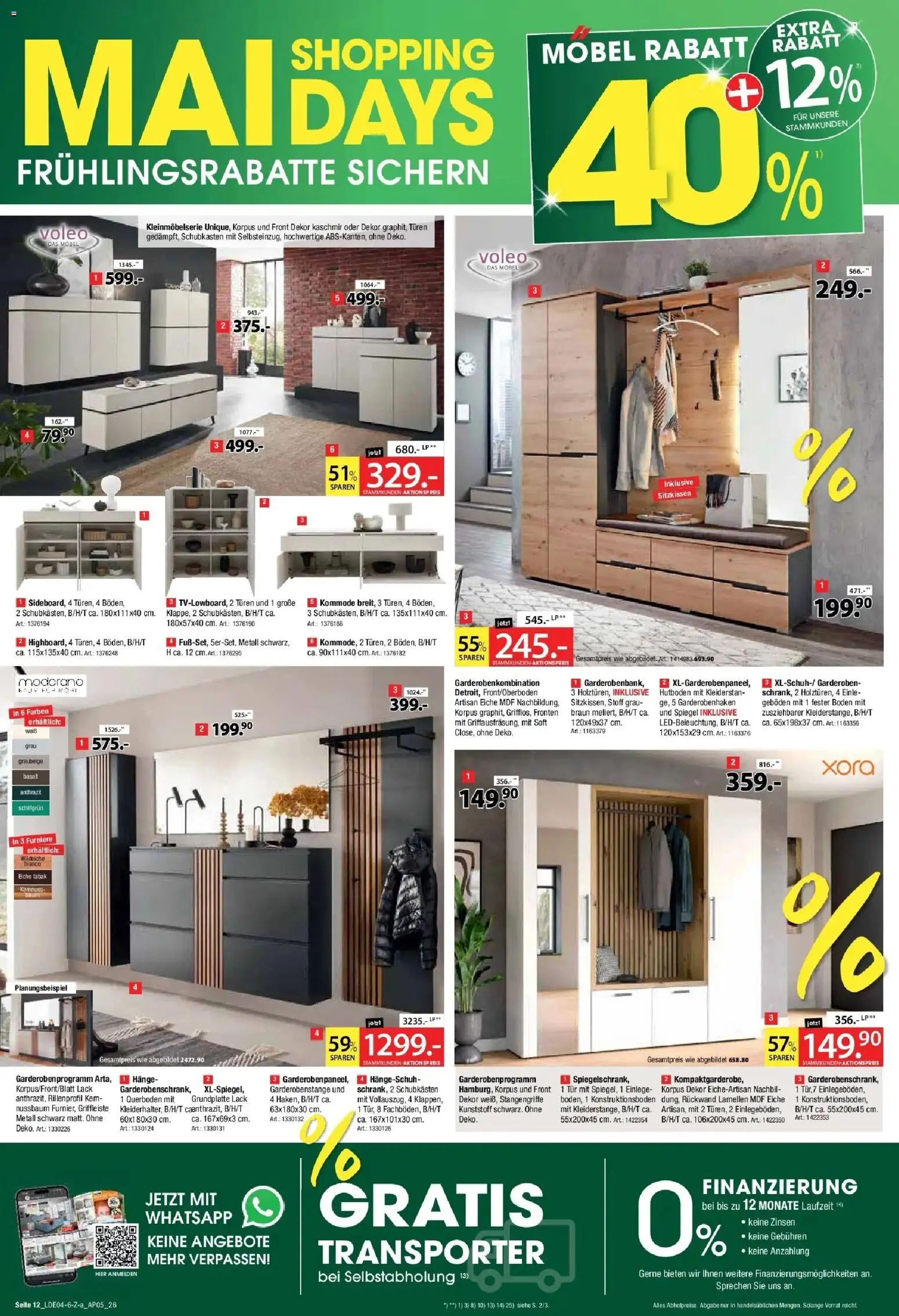 Zurbrüggen Mai Shopping Days – gültig ab 25.04.2026 | Seite: 12 | Produkte: Kommode, Spiegel, Tür, Garderobenhaken