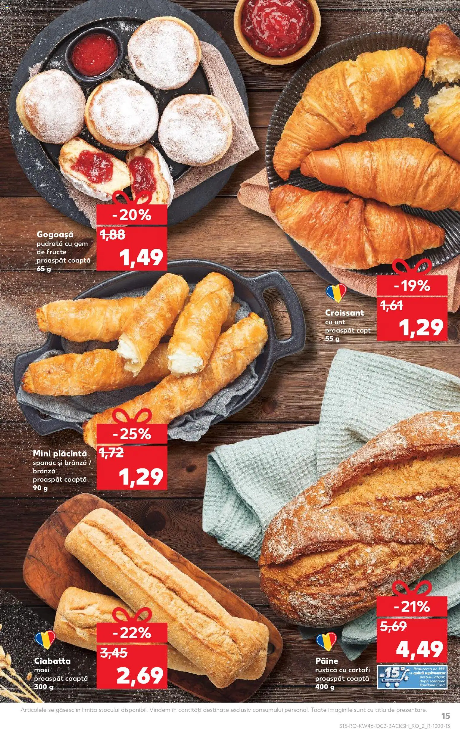 Noul catalog Kaufland – valabil de la 12.11.2025 | Pagină: 15 | Produse: Plăcintă, Brânză, Pâine, Cartofi