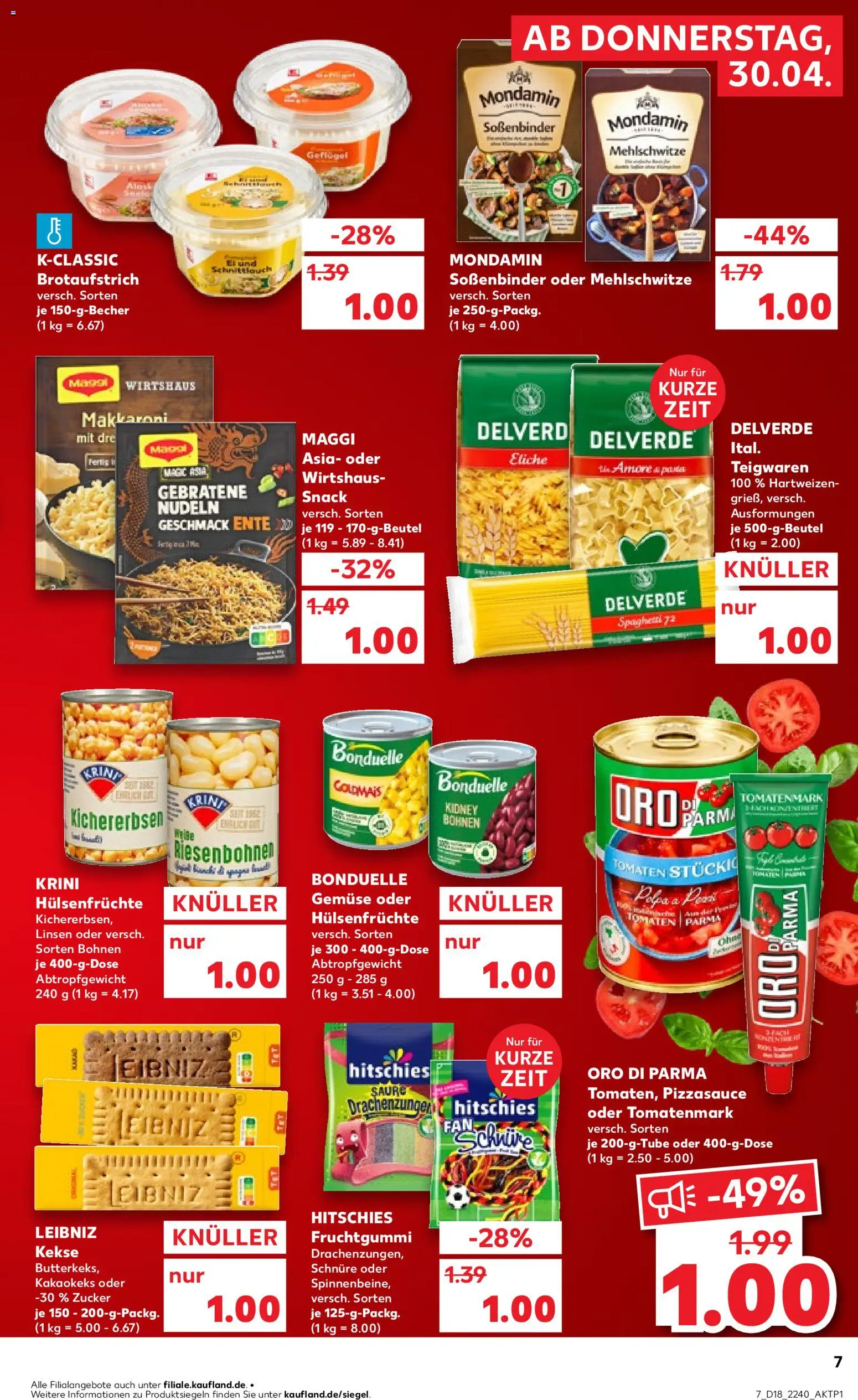 Kaufland Prospekt Speyer	 – gültig ab 30.04.2026 | Seite: 7 | Produkte: Maggi, Tomaten, Oro di parma, Kekse