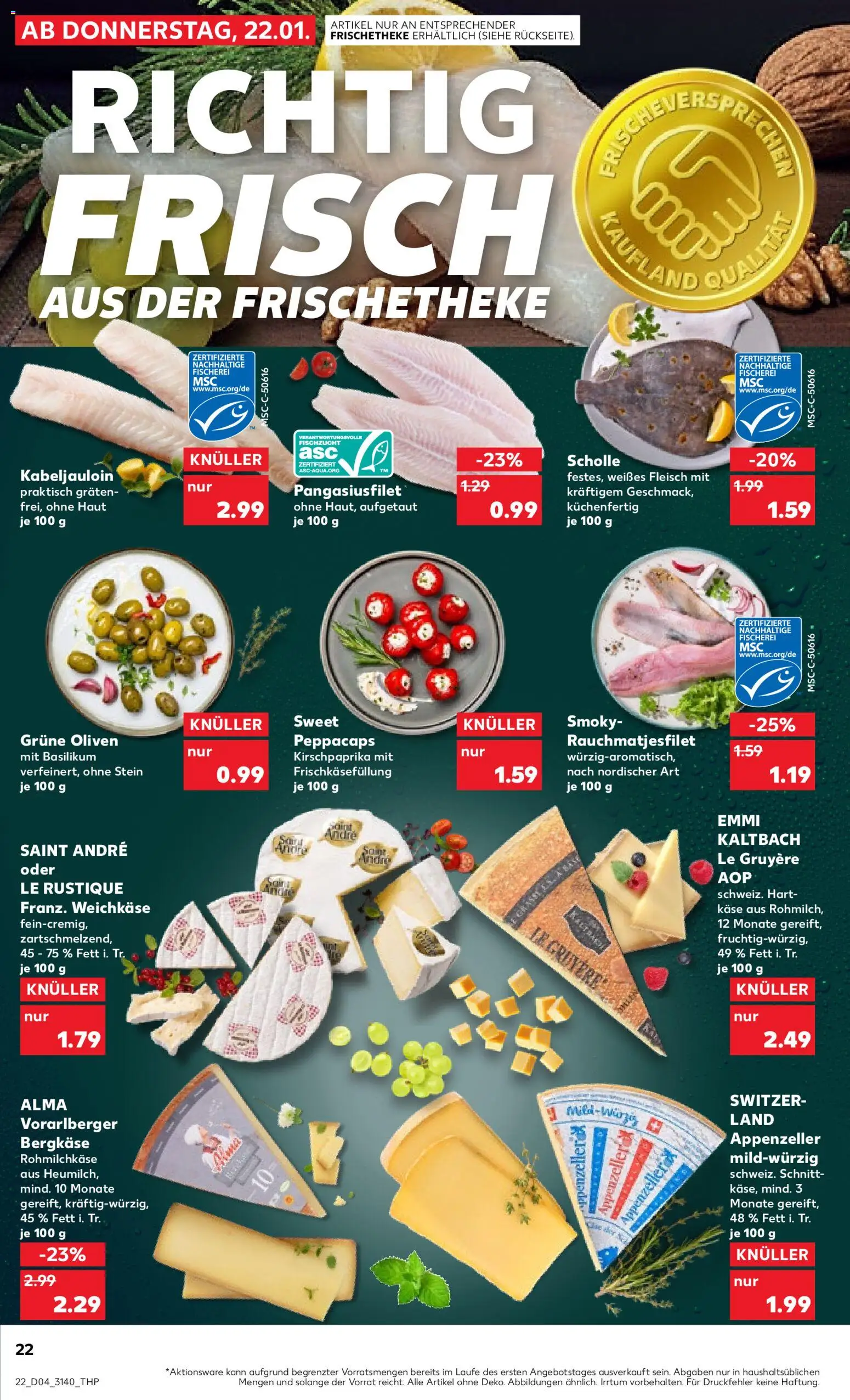 Kaufland prospekt Leipzig	 – gültig ab 25.01.2026 | Seite: 22 | Produkte: Käse, Fleisch