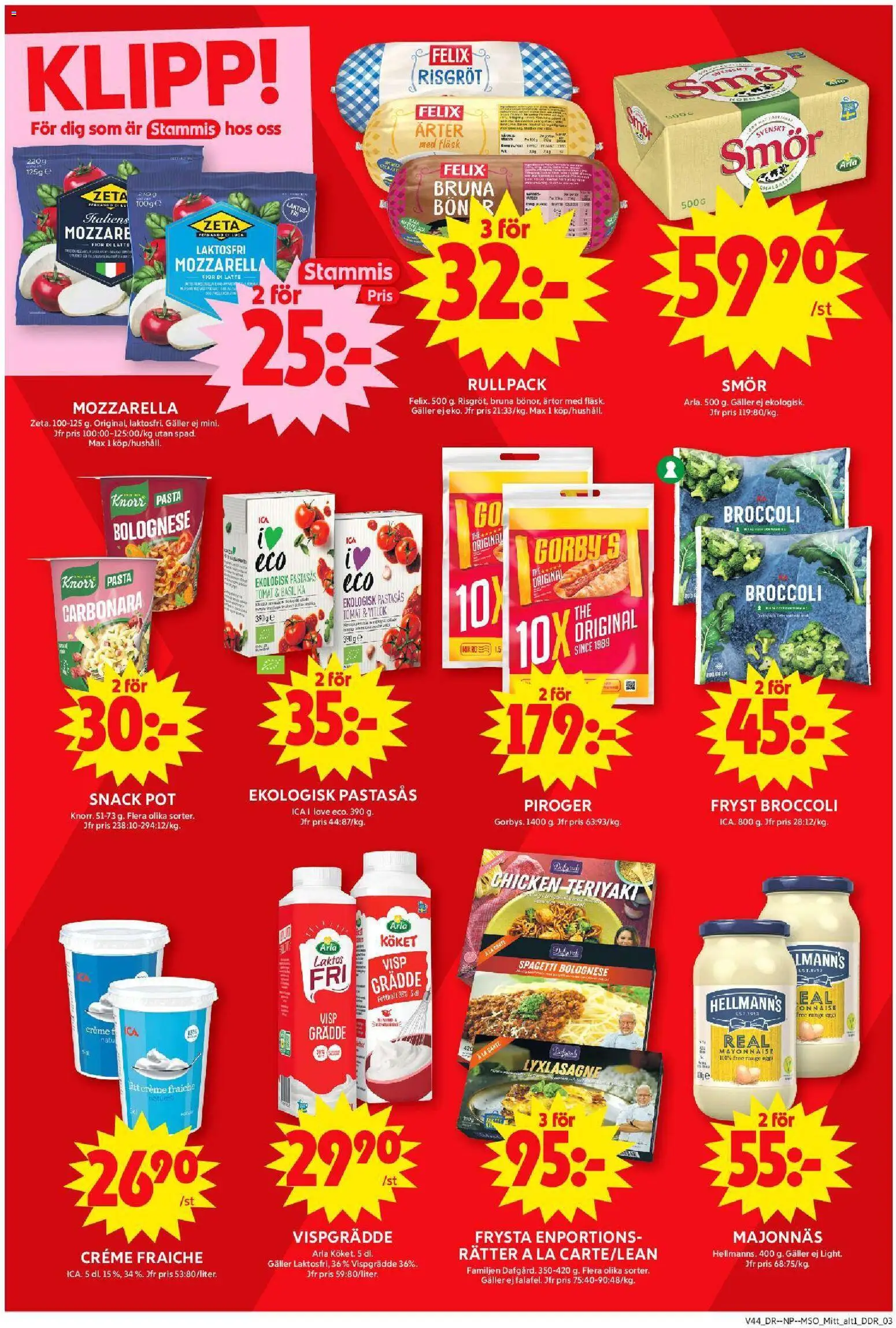 ICA Maxi reklamblad aktuell från 27.10.2025 | Sida: 8 | Produkter: Galler, Majonnäs, Fläsk, Broccoli