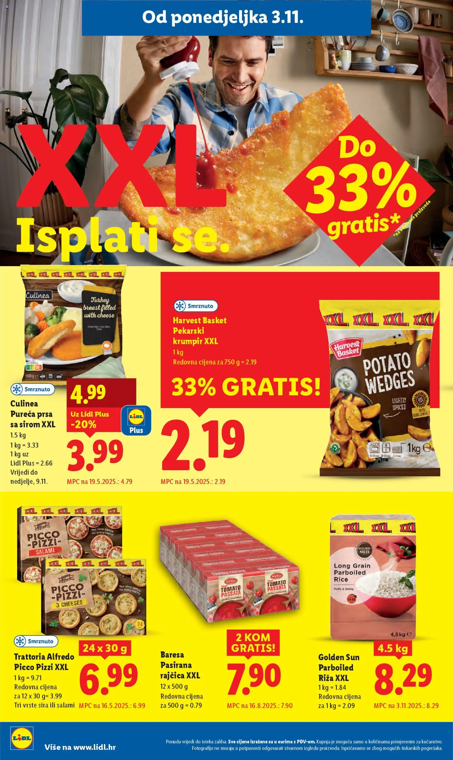 Lidl katalog | vrijedi od 03.11.2025 | Stranica: 8 | Proizvodi: Pizza, Riža, Krumpir, Rajčica