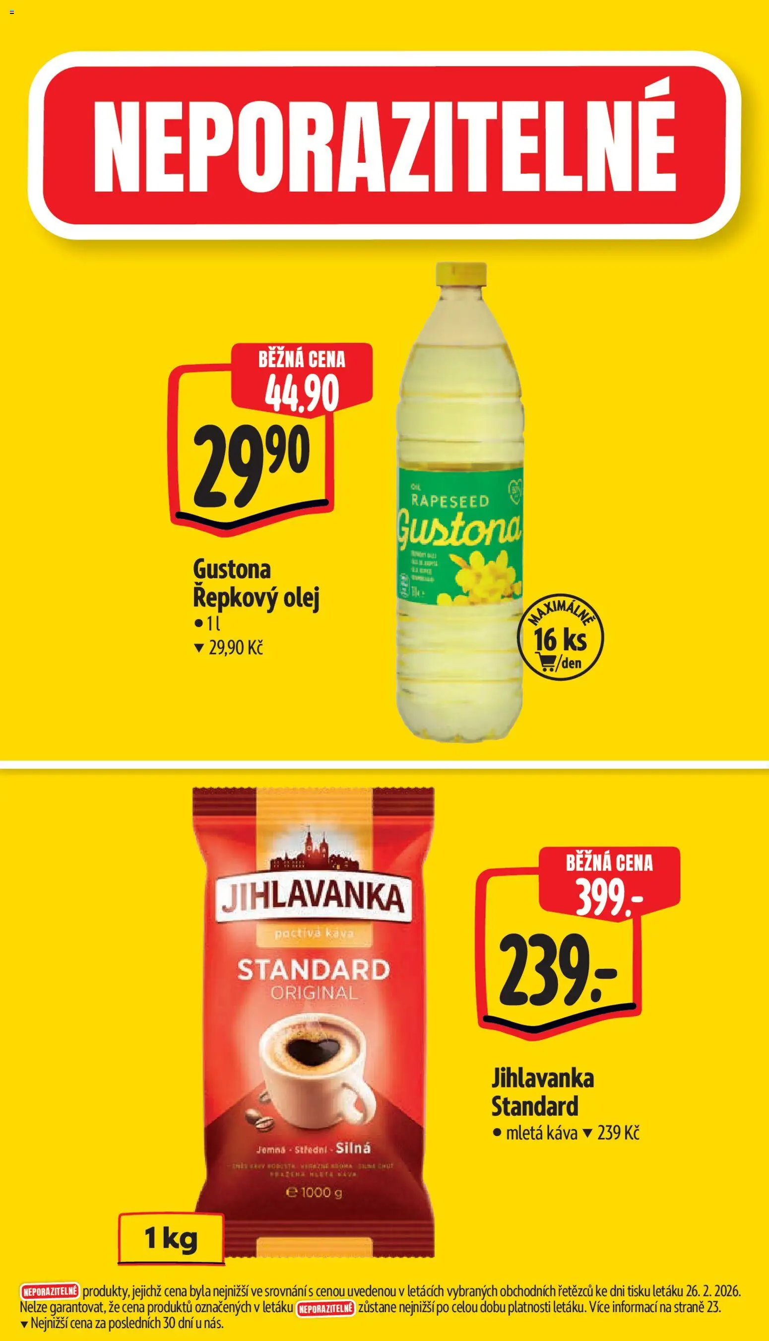 Albert leták - Supermarket od 04.03.2026 | Strana: 4 | Produkty: Olej, Káva, Káva Standard, Jihlavanka