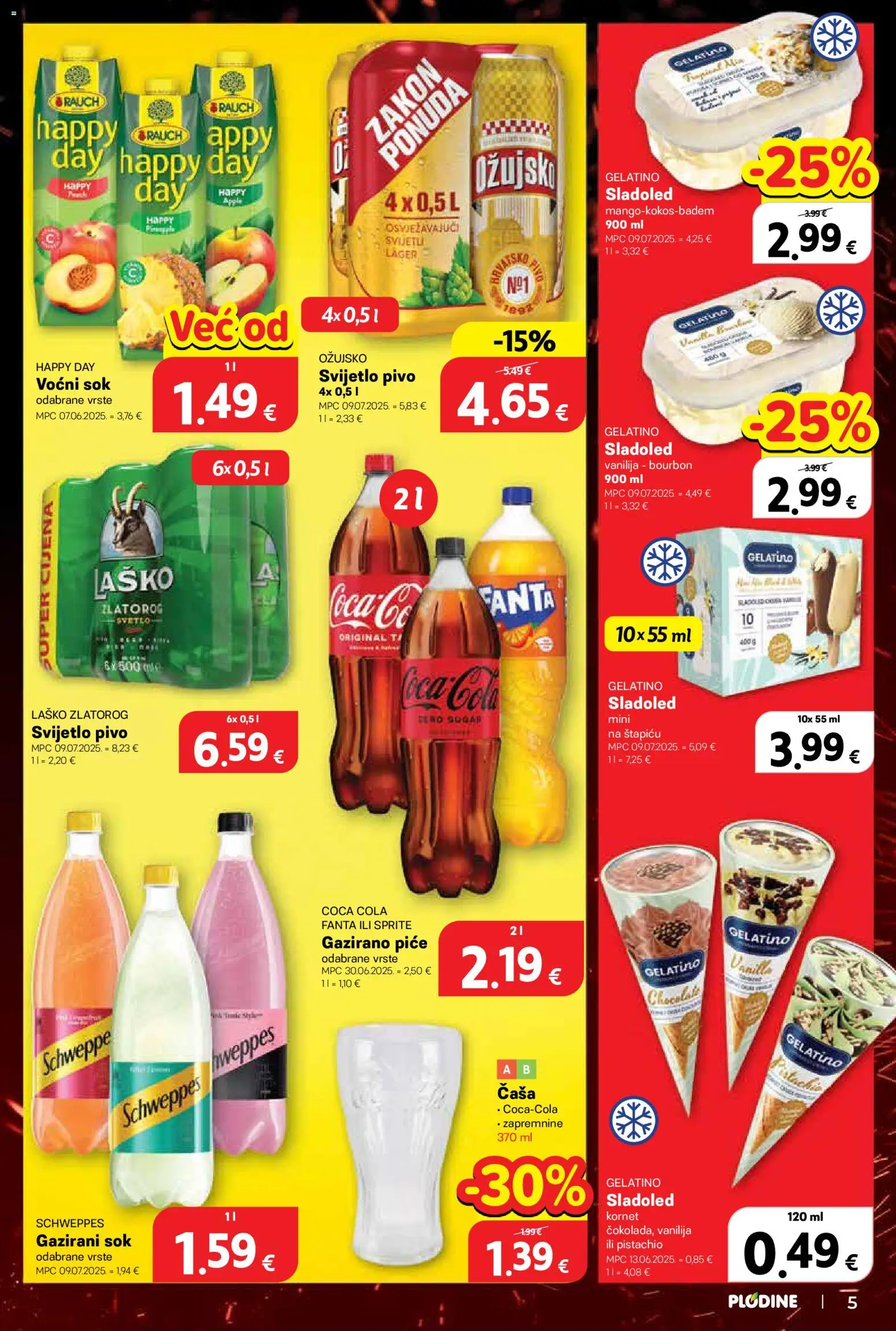 Plodine katalog | vrijedi od 15.04.2026 | Stranica: 5 | Proizvodi: Fanta, Sprite, Sok, Sladoled