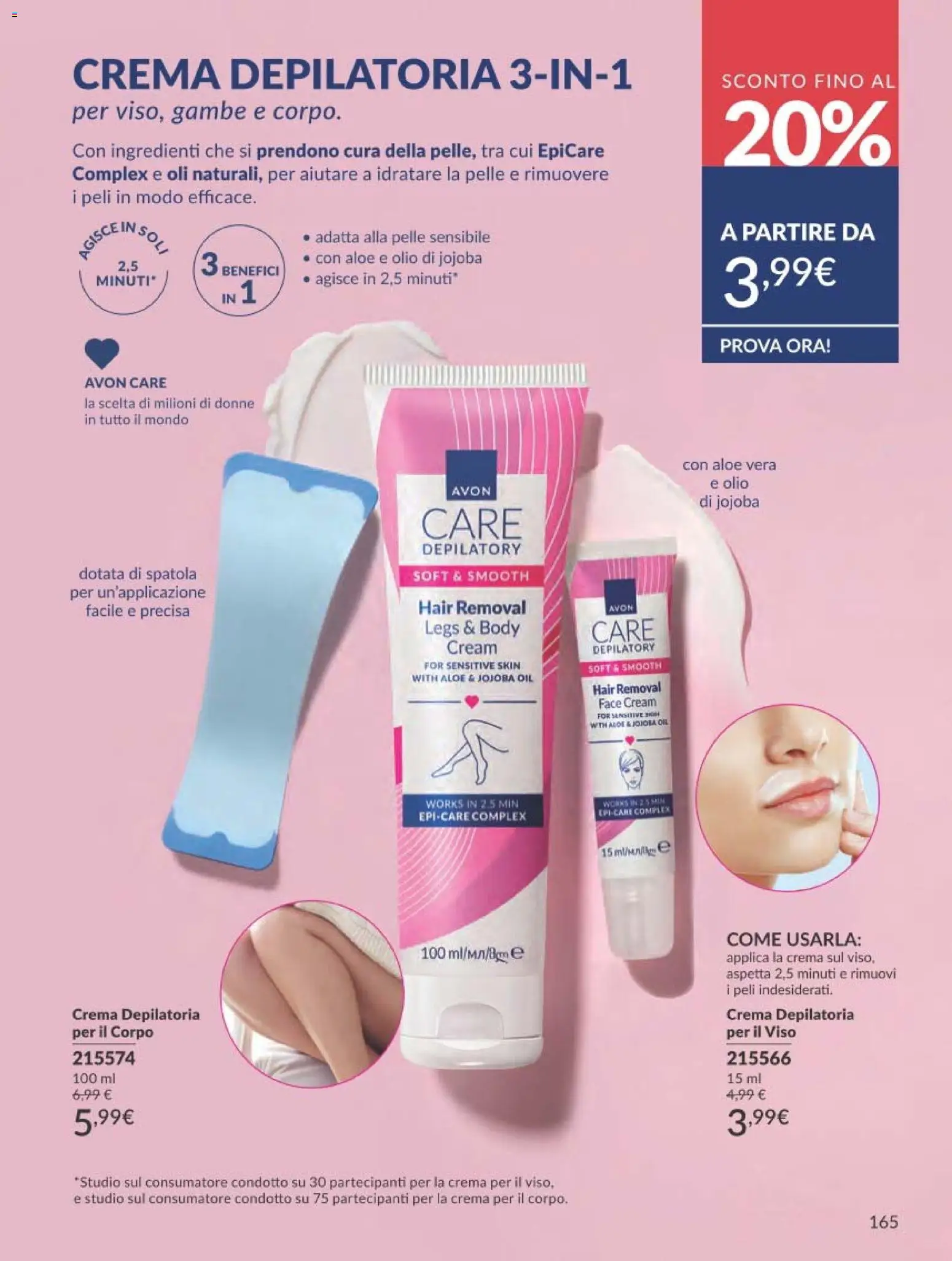 Volantino Avon del 01.03.2026 | Pagina: 165 | Prodotti: Crema, Crema depilatoria, Olio, Spatola