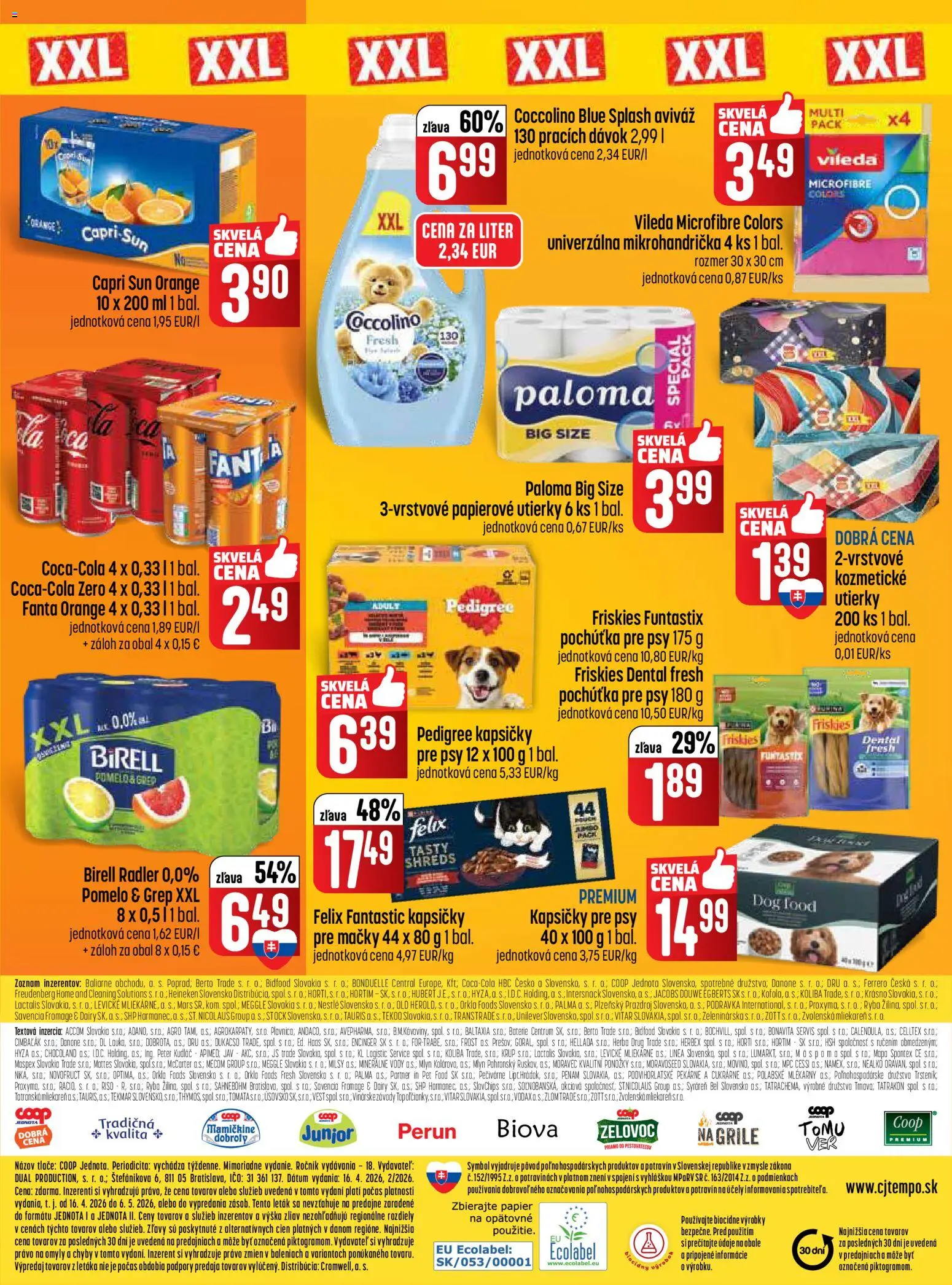 Nové COOP Jednota akcie – leták je platný od 16.04.2026 | Strana: 7 | Produkty: Felix, Birell, Ryba, Grep