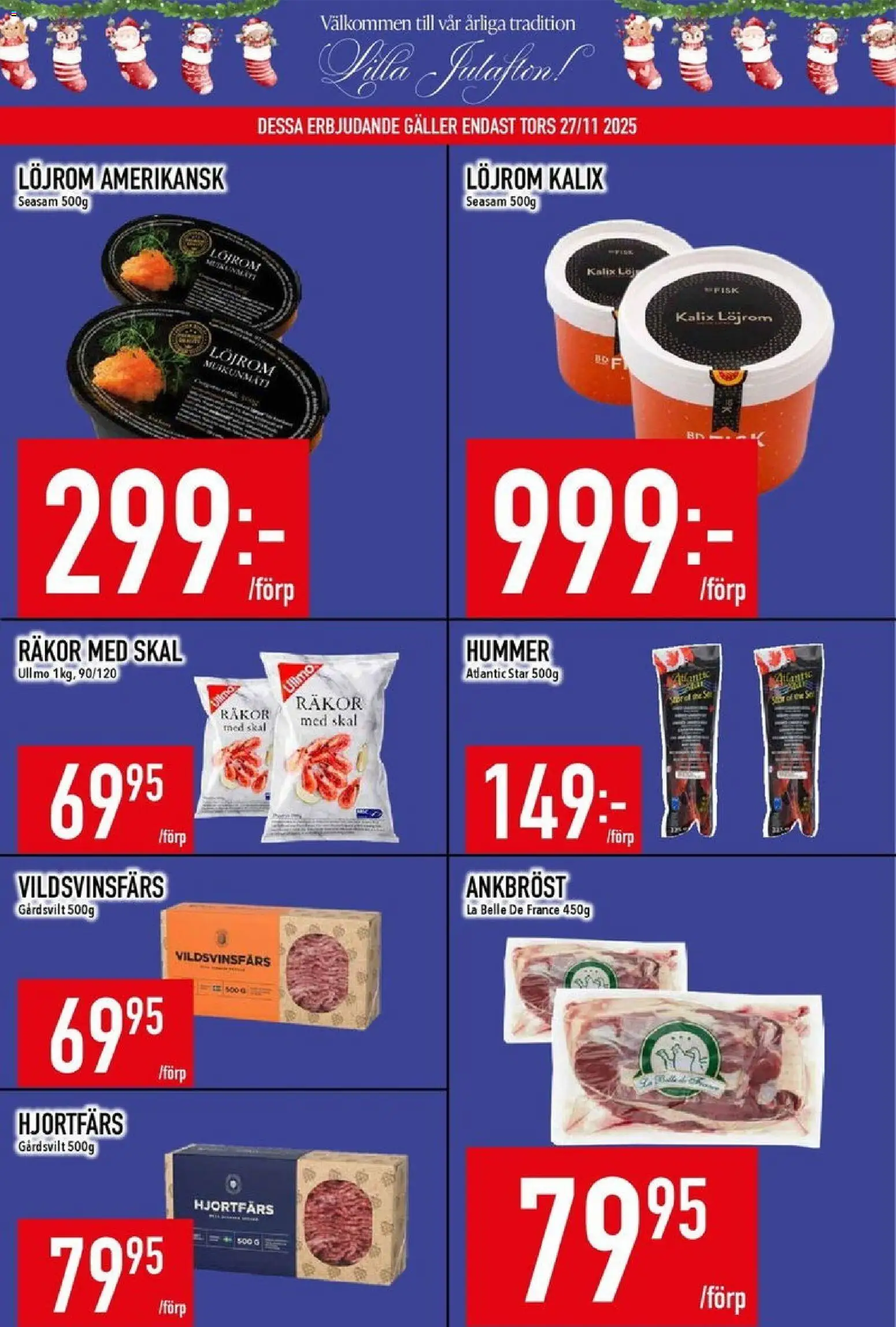 Matdax reklamblad aktuell från 24.11.2025 | Sida: 7 | Produkter: Löjrom, Galler, Räkor