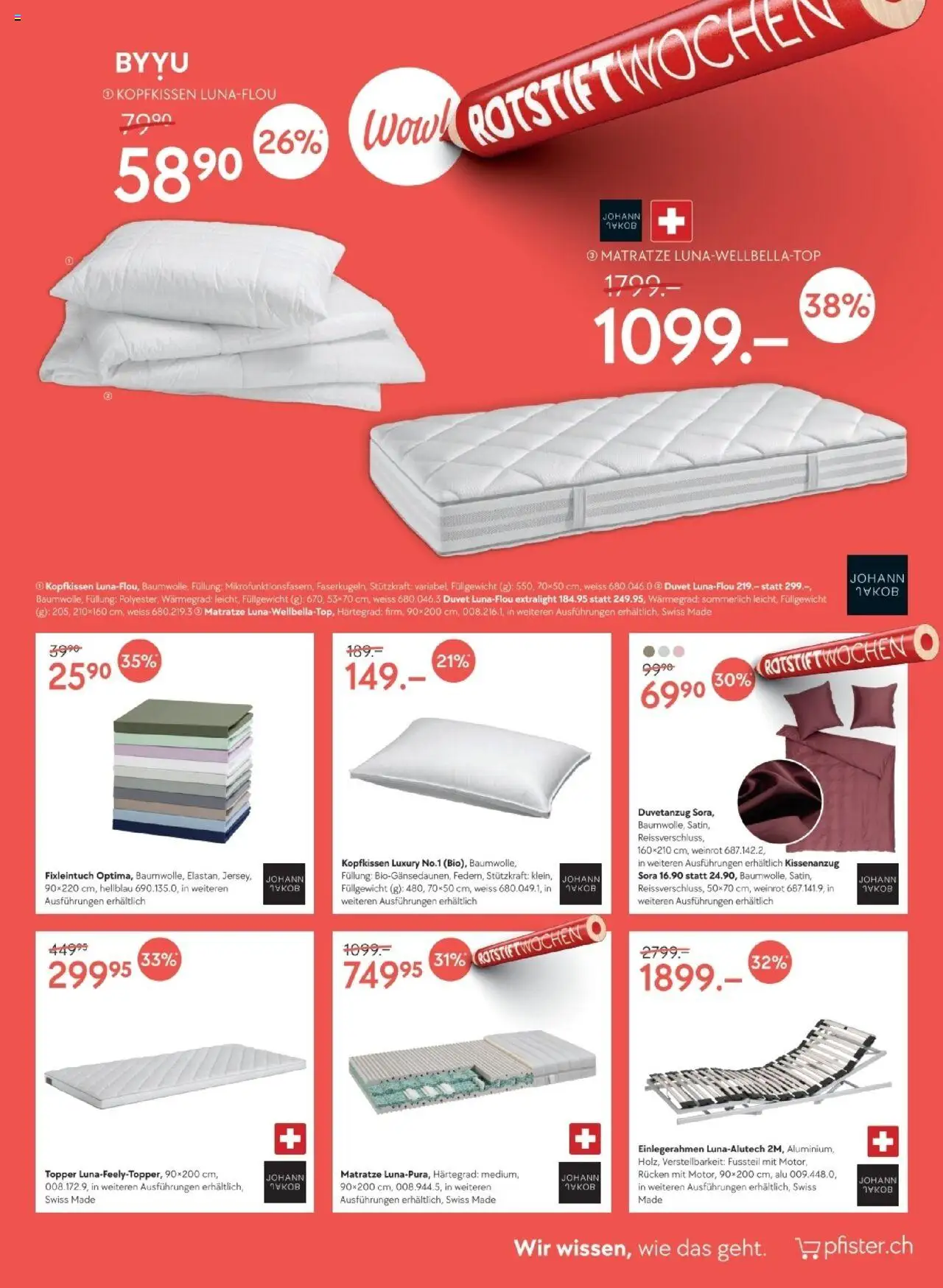 Pfister - Prospekt Rotstift 3 DE ab 29.07.2025 | Seite: 13 | Produkte: Matratze, Topper, Kopfkissen