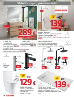 Bauhaus folleto │ válido desde el 24.07.2025 | Página: 20 | Productos: Galette de chaise, Lavabo, Ducha, Espejo