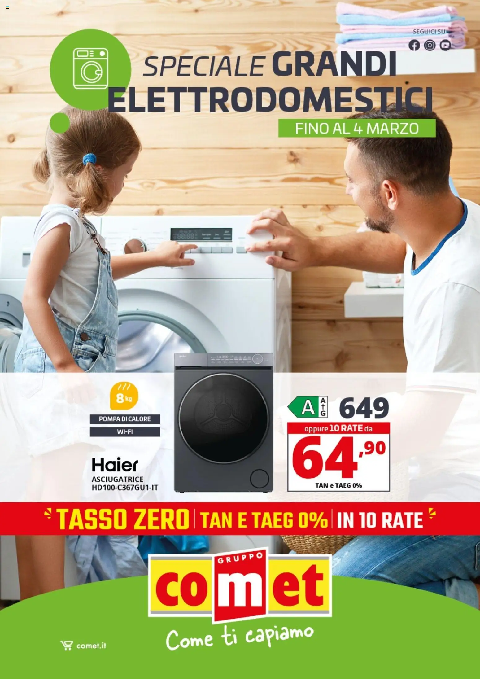 Volantino Comet del 24.02.2026 | Pagina: 1 | Prodotti: Asciugatrice