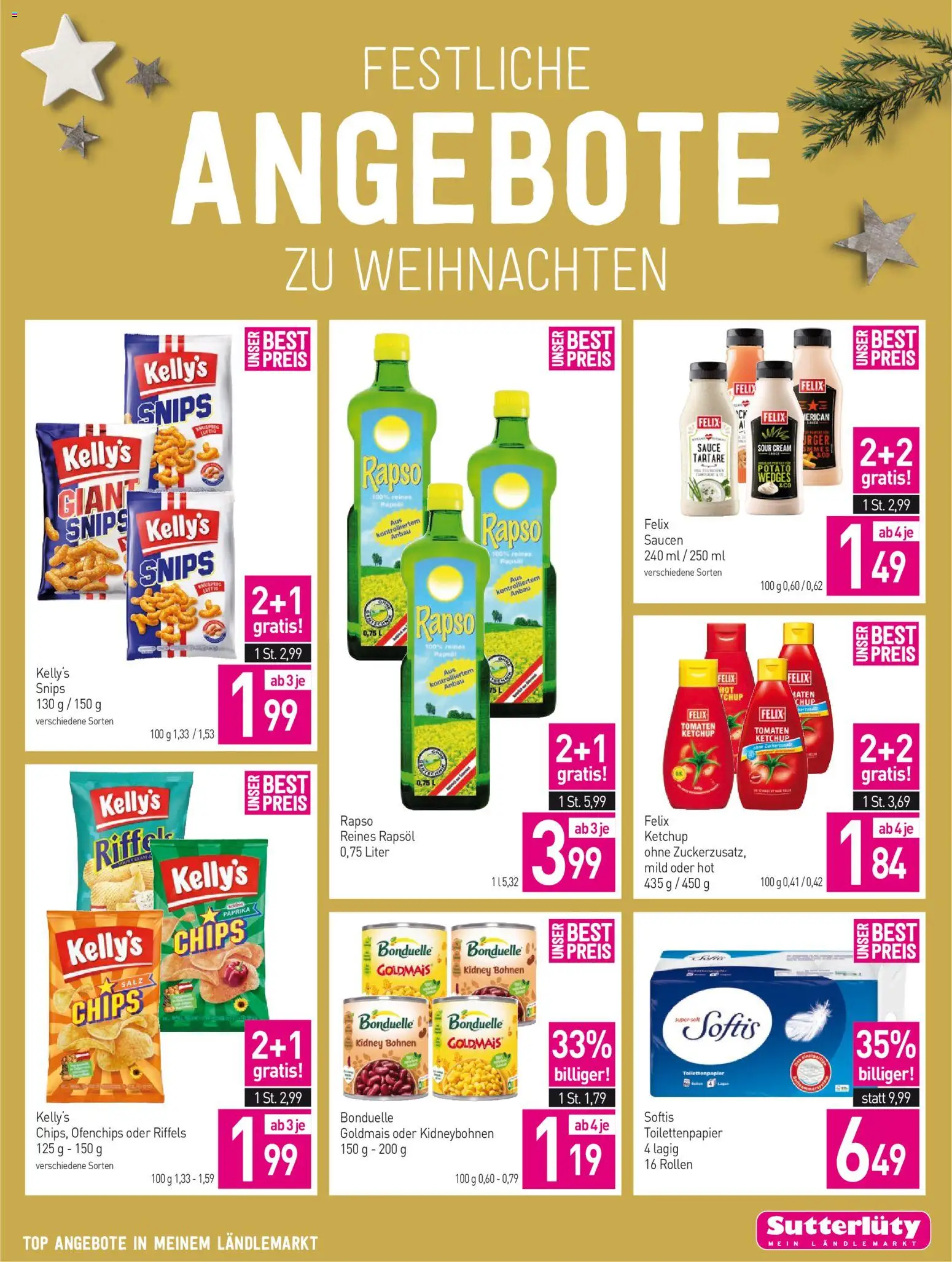 Sutterlüty Flugblatt gültig ab 11.12.2025 | Seite: 7 | Produkte: Chips, Ketchup, Salz, Tomaten