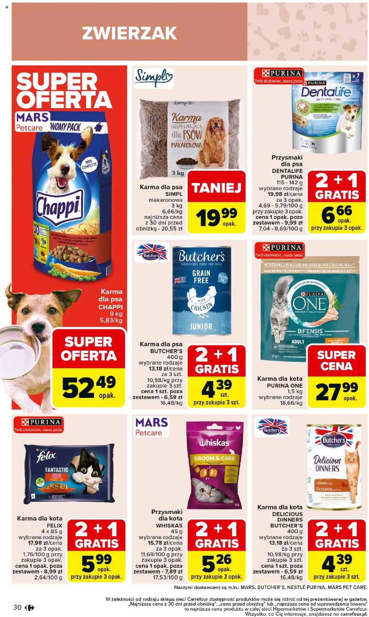 Carrefour Gazetka od 01.09.2025 | Strona: 32 | Produkty: Karma dla kota, Karma dla psa, Chappi karma