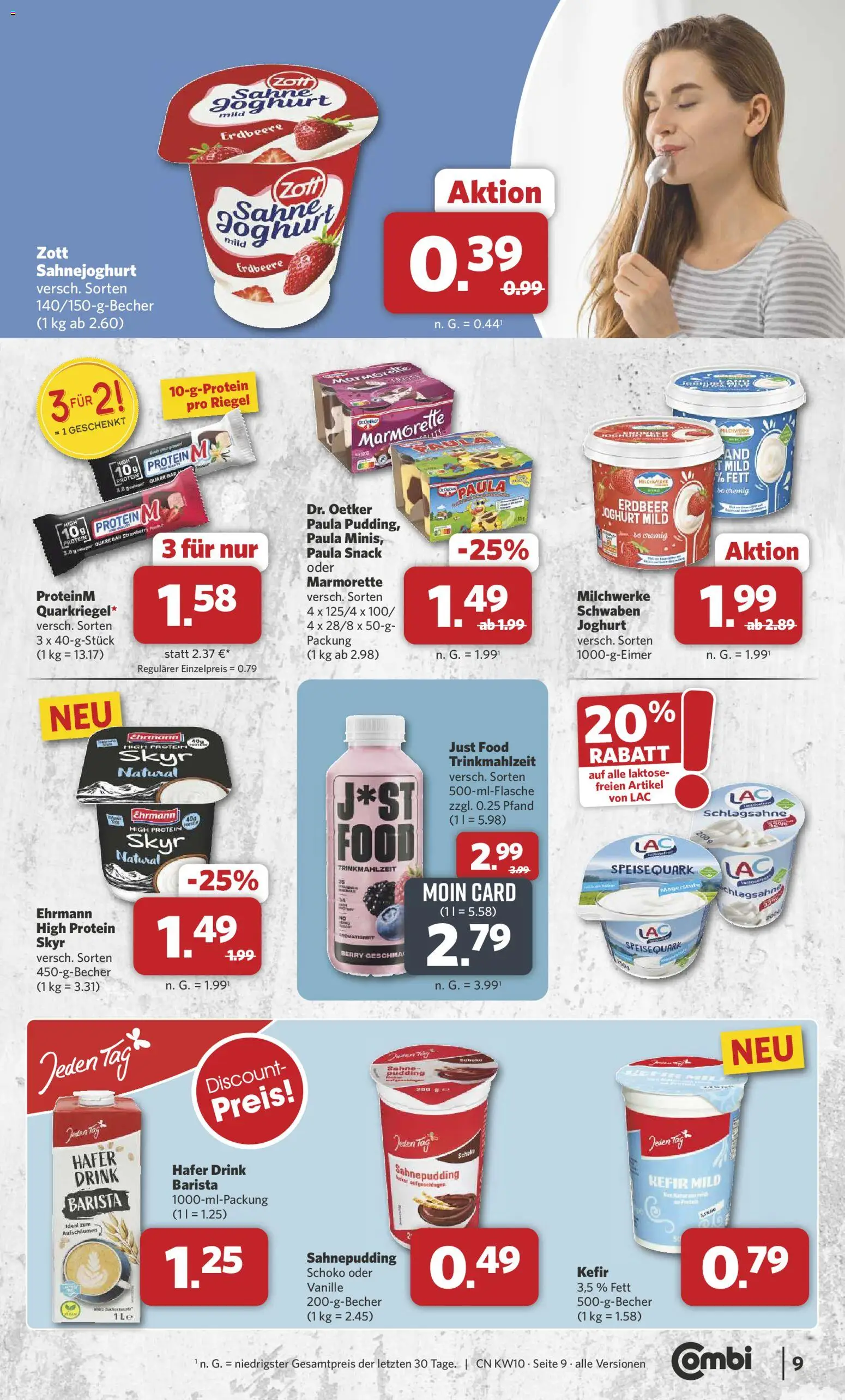 Combi Prospekt 	 – gültig ab 02.03.2026 | Seite: 9 | Produkte: Kefir, Schlagsahne, Joghurt, Skyr