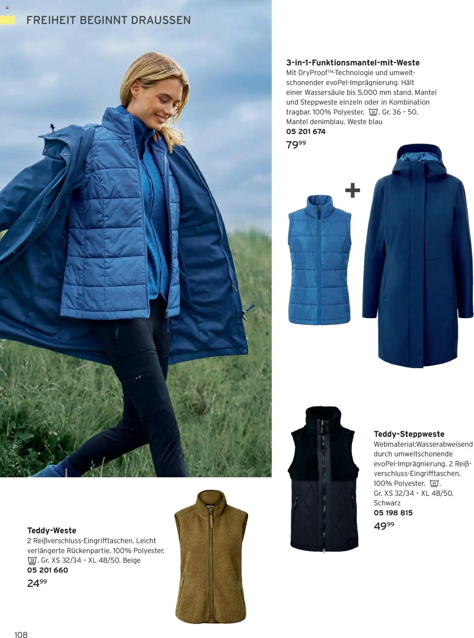 Angebote Tchibo – gültig ab 01.11.2025 | Seite: 108 | Produkte: Steppweste, Weste, Mantel