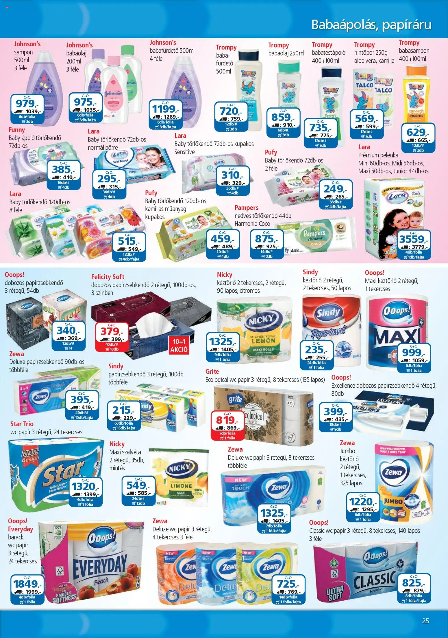 ÁRKLUB akciós ujság - amely érvényes a következő dátumtól: 01.02.2026 | Oldal: 25 | Termékek: Pampers, Papírzsebkendő, WC, Nedves törlőkendő