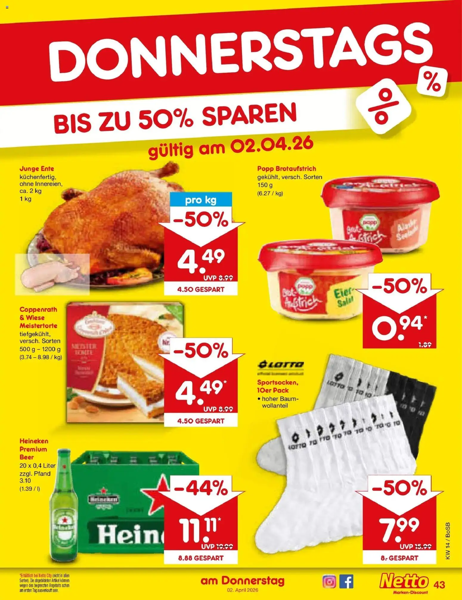 Netto Marken-Discount Prospekt Stadtlohn	 – gültig ab 29.03.2026 | Seite: 57 | Produkte: Eier, Heineken, Ente