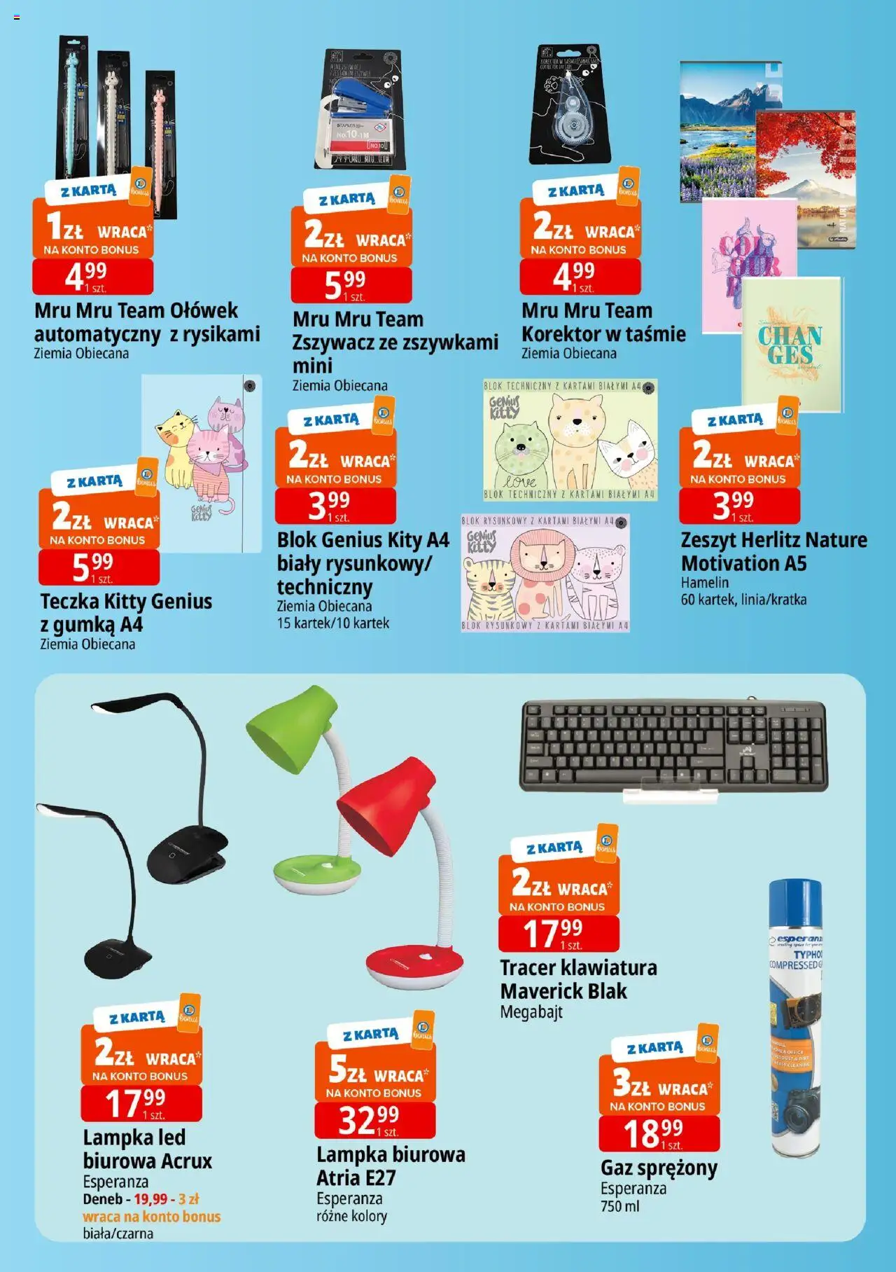 E.Leclerc Gazetka - Wrocław od 22.08.2025 | Strona: 3 | Produkty: Karta, Klawiatura, Ziemia, Korektor