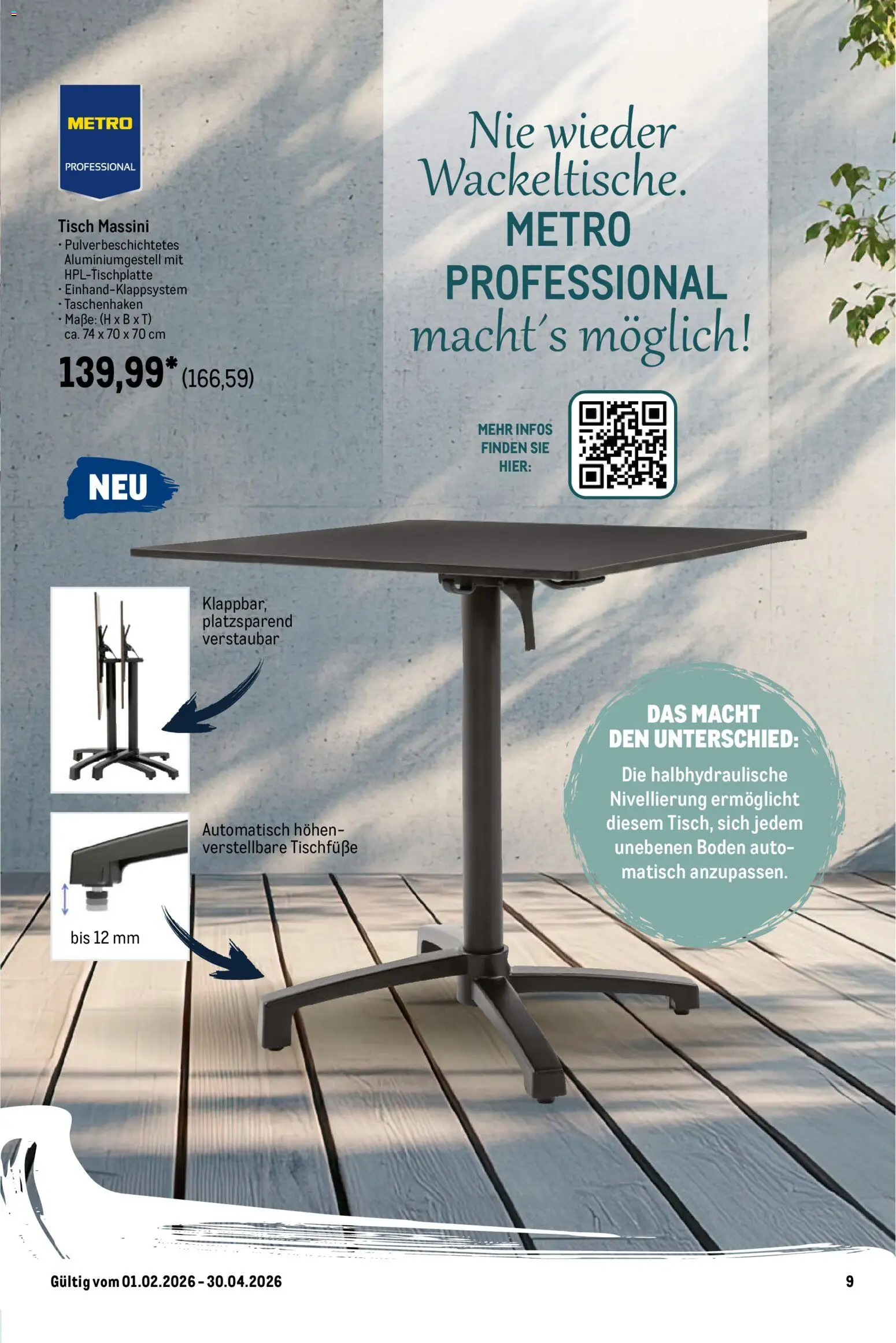 Metro Outdoor für Profis – gültig ab 01.02.2026 | Seite: 9 | Produkte: Tisch