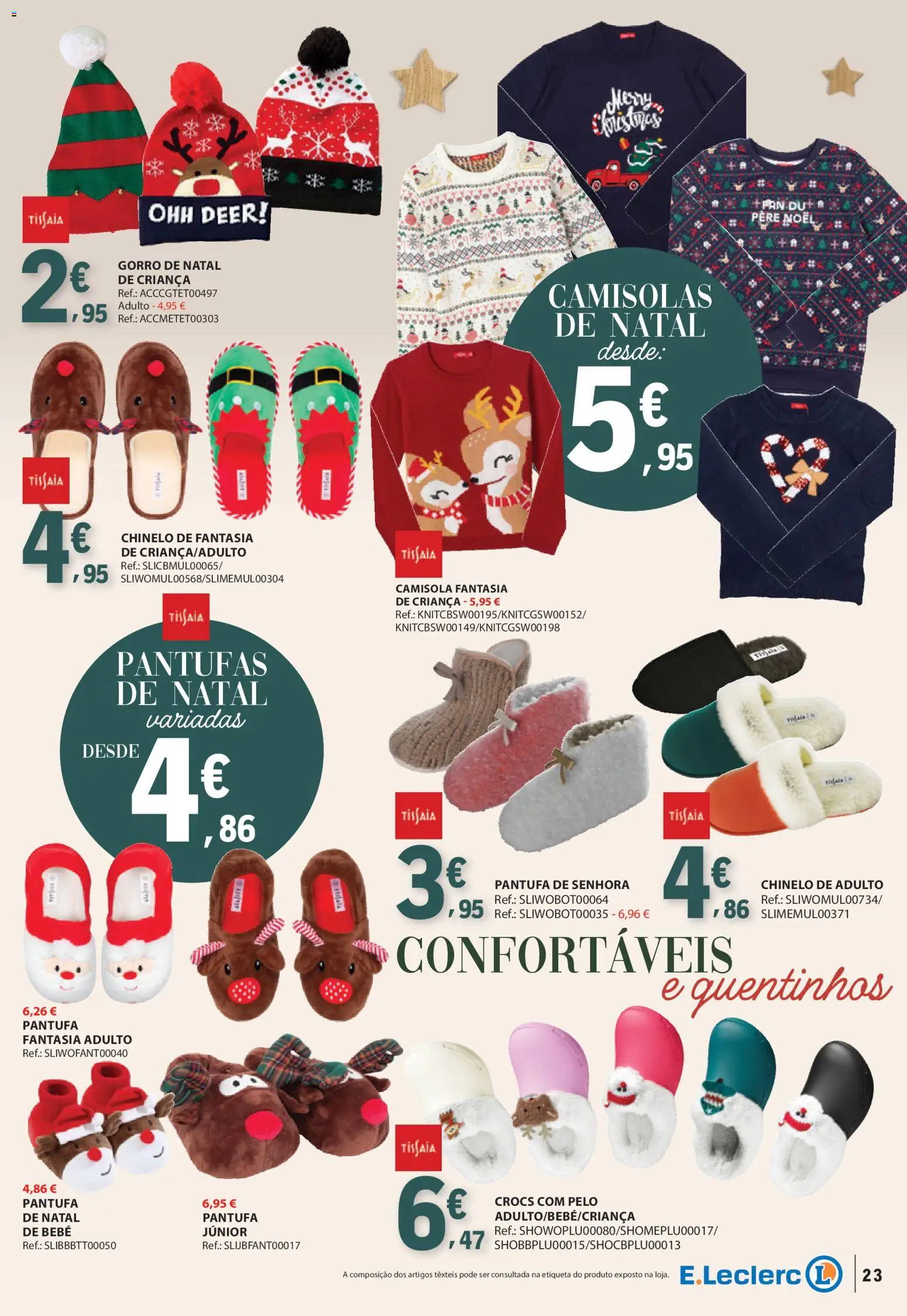 E.Leclerc - Folheto Natal │ válido de 04.11.2025 | Página: 23 | Produtos: Camisola, Gorro