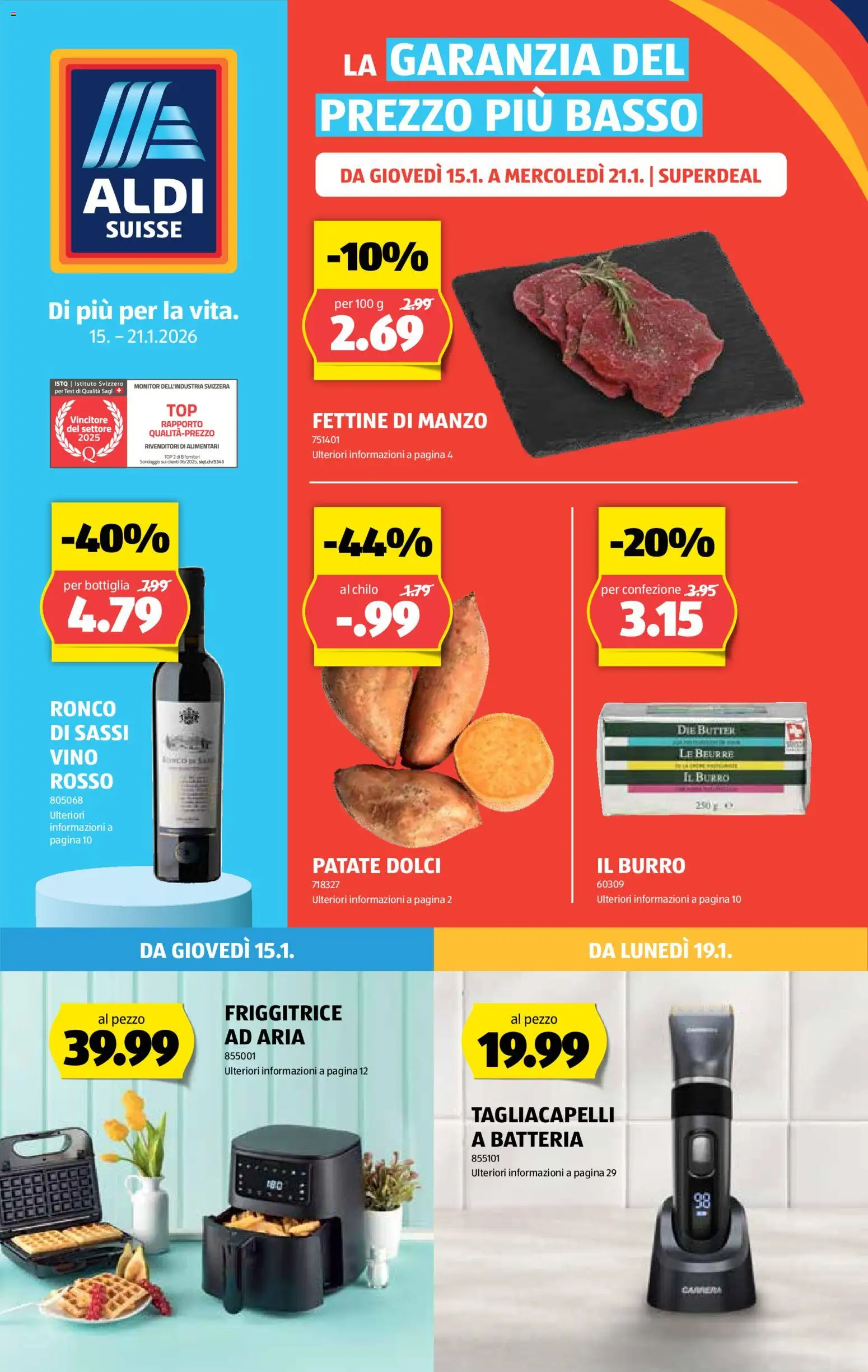 Aldi Aktionen IT – gültig ab 15.01.2026 | Seite: 1 | Produkte: Butter, Monitor, Top