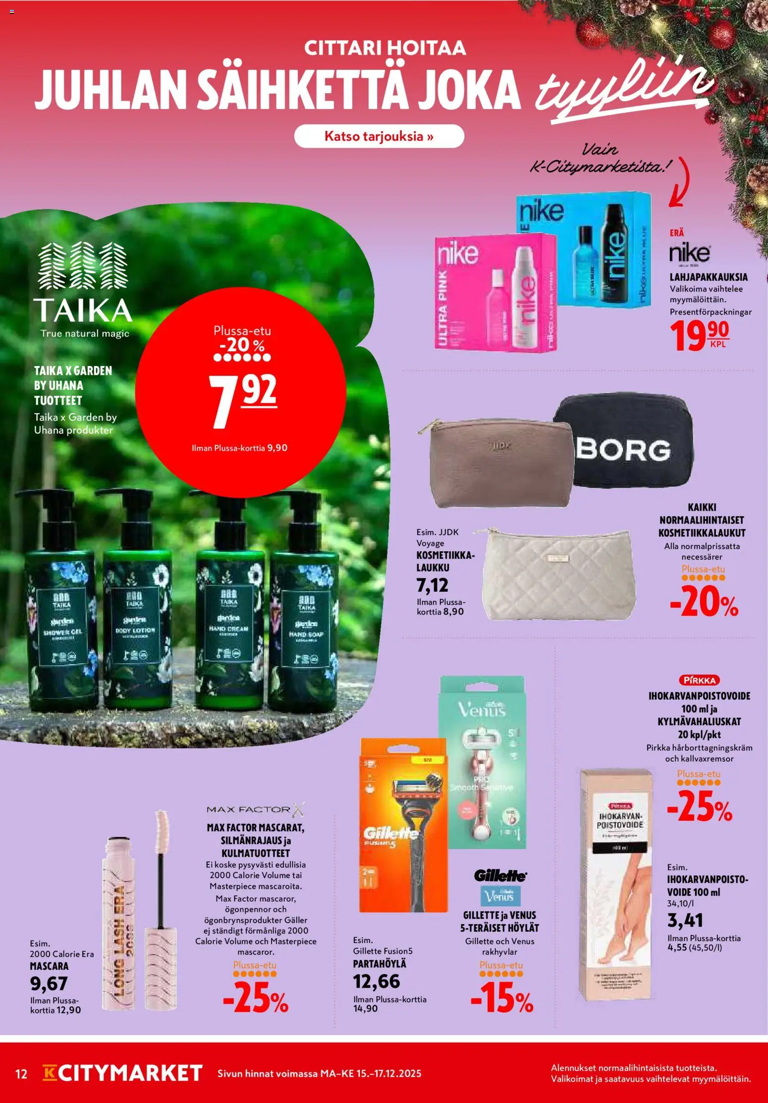 K-Citymarket tarjoukset – voimassa 15.12.2025 alkaen | Sivu: 12 | Tuotteet: Laukku, Partahöylä