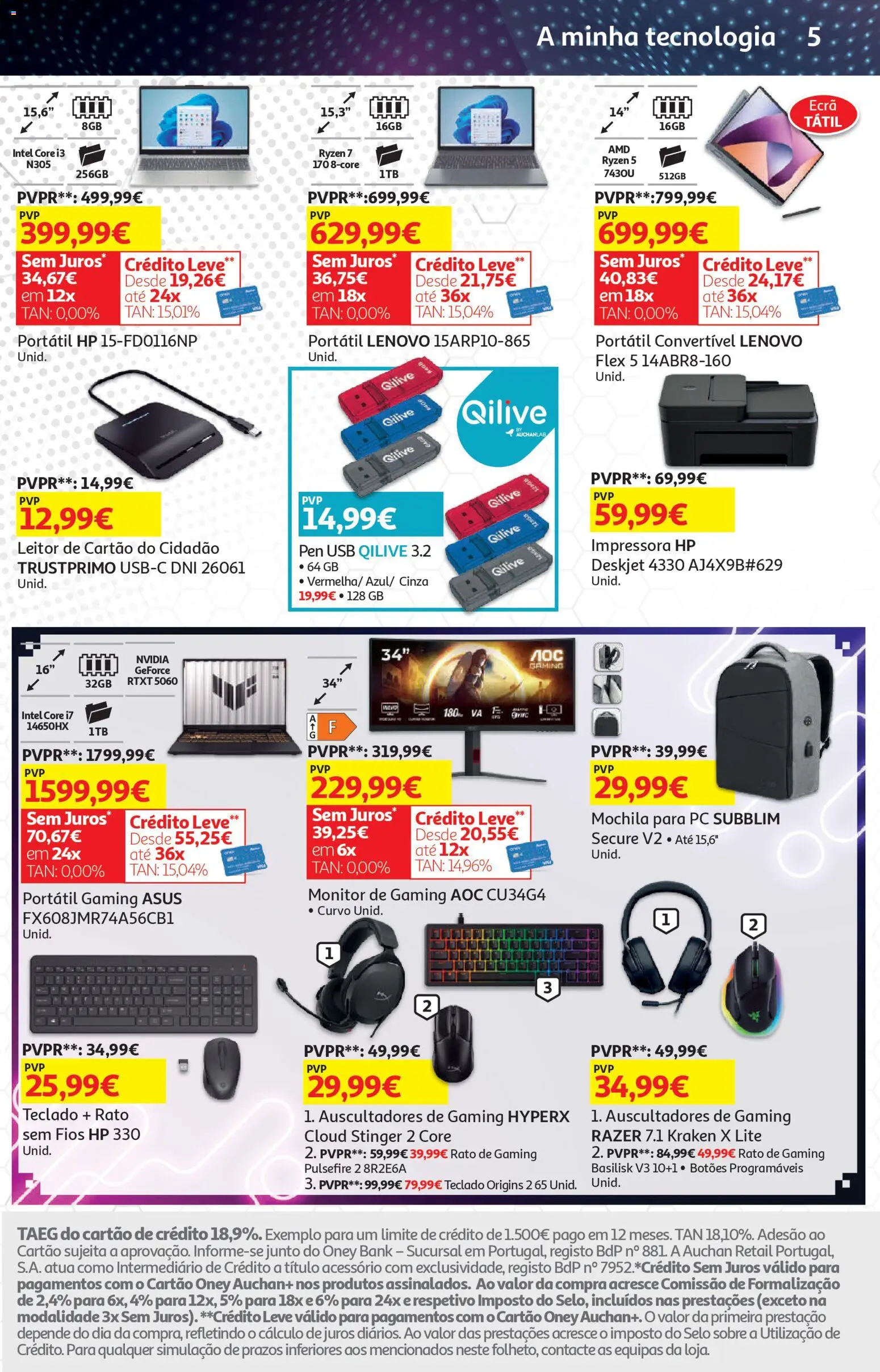 Auchan - Preços Redondos │ válido de 06.04.2026 | Página: 32 | Produtos: Mochila, Monitor, Impressora, USB