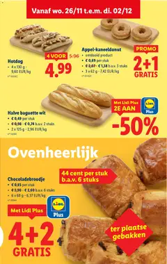 Halve baguette wit, 2 x 125 g - Voorbeeld van een folder van Lidl, geldig van 24.11.2025 | Pagina: 17 | Producten: Hotdog, Baguette