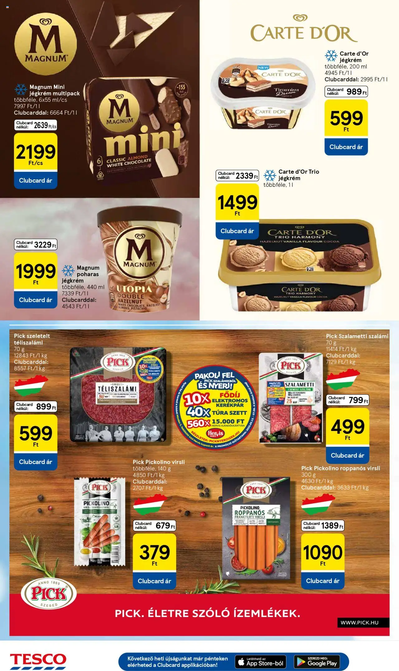Tesco akciós ujság - amely érvényes a következő dátumtól: 26.06.2025 | Oldal: 18 | Termékek: Virsli, Pick, Elektromos kerékpár, Kerékpár
